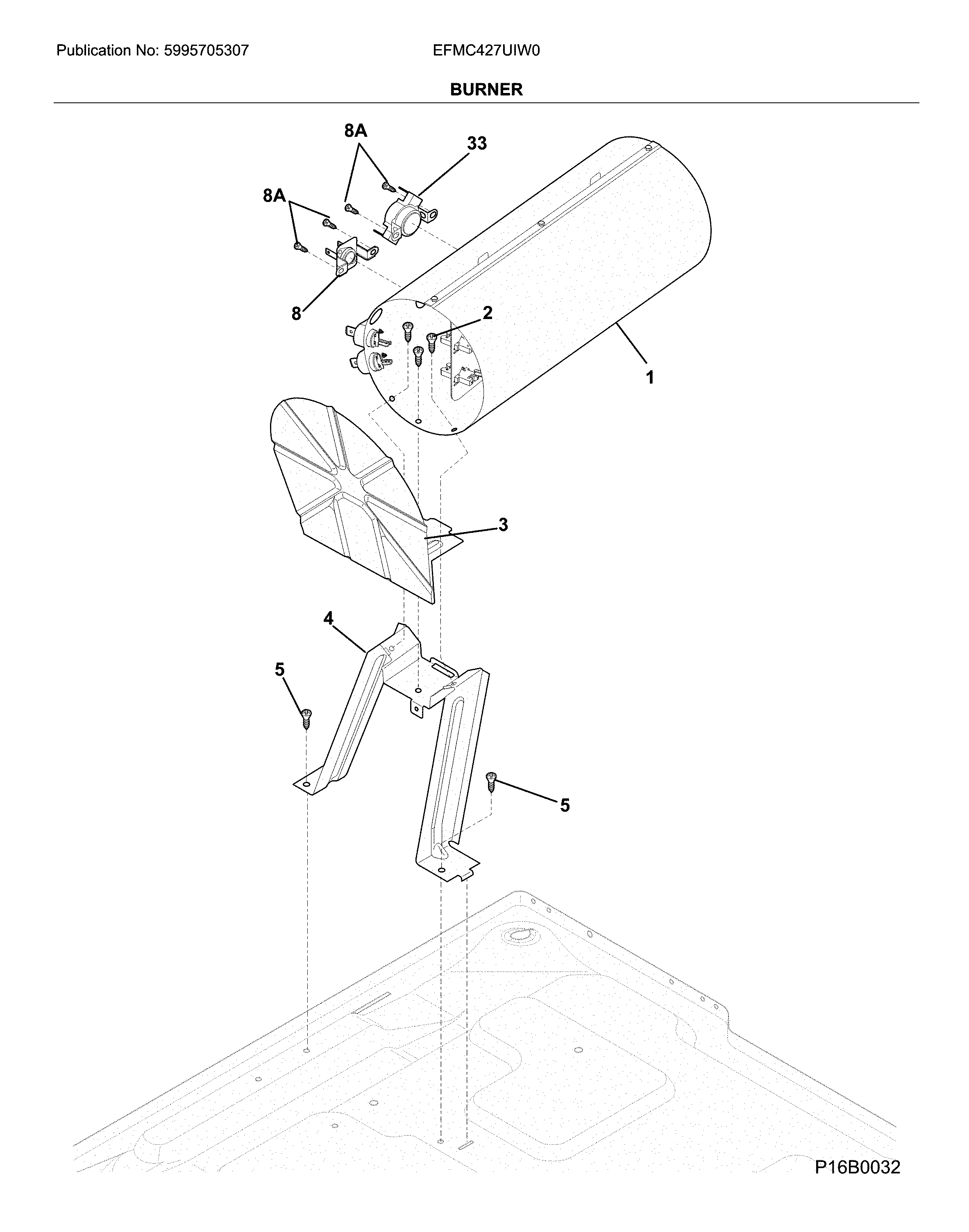 Electrolux EFMC427UIW0 burner diagram
