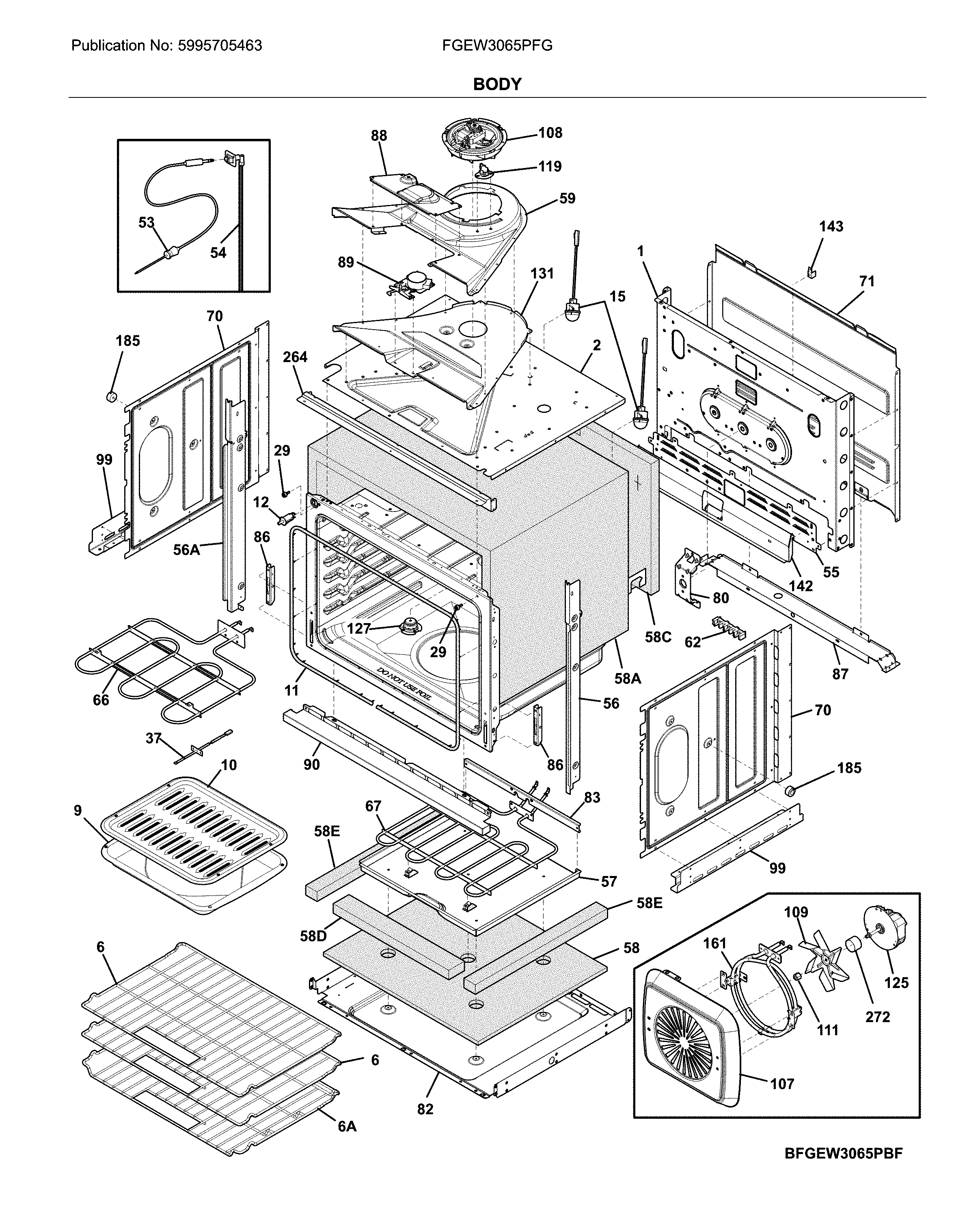 Frigidaire FGEW3065PFG body diagram