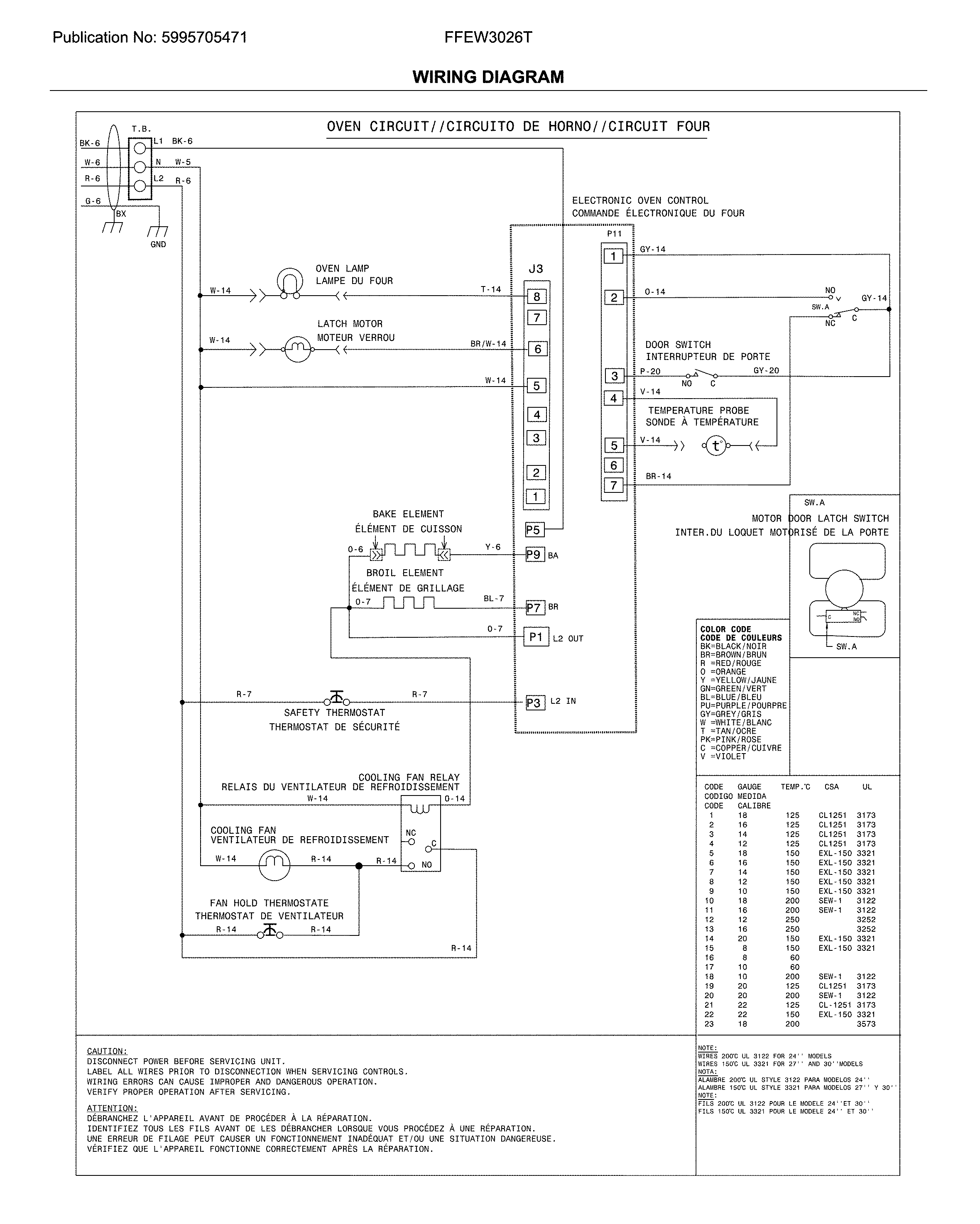 Frigidaire FFEW3026TDC wiring diagram diagram