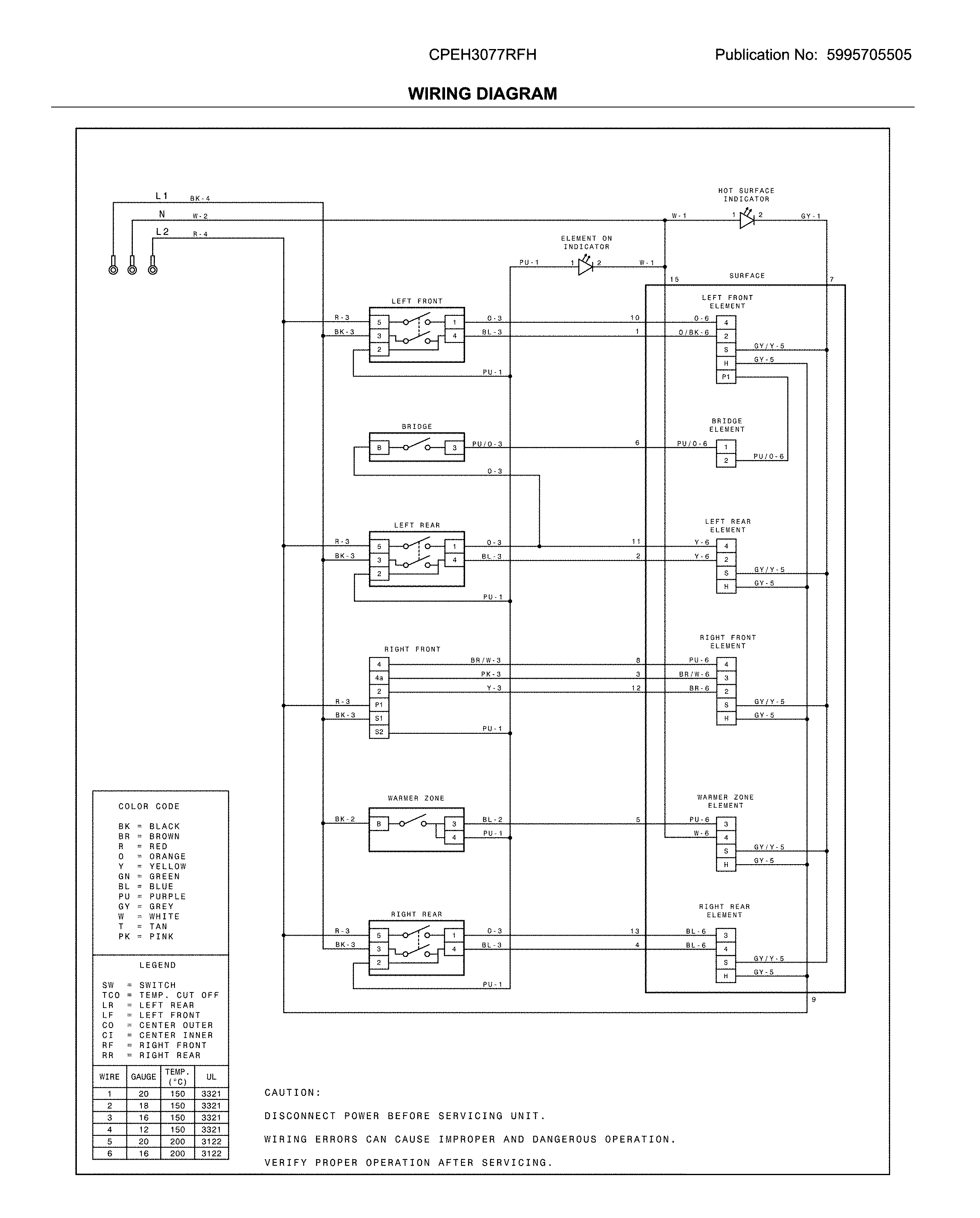 Frigidaire CPEH3077RFH wiring diagram diagram