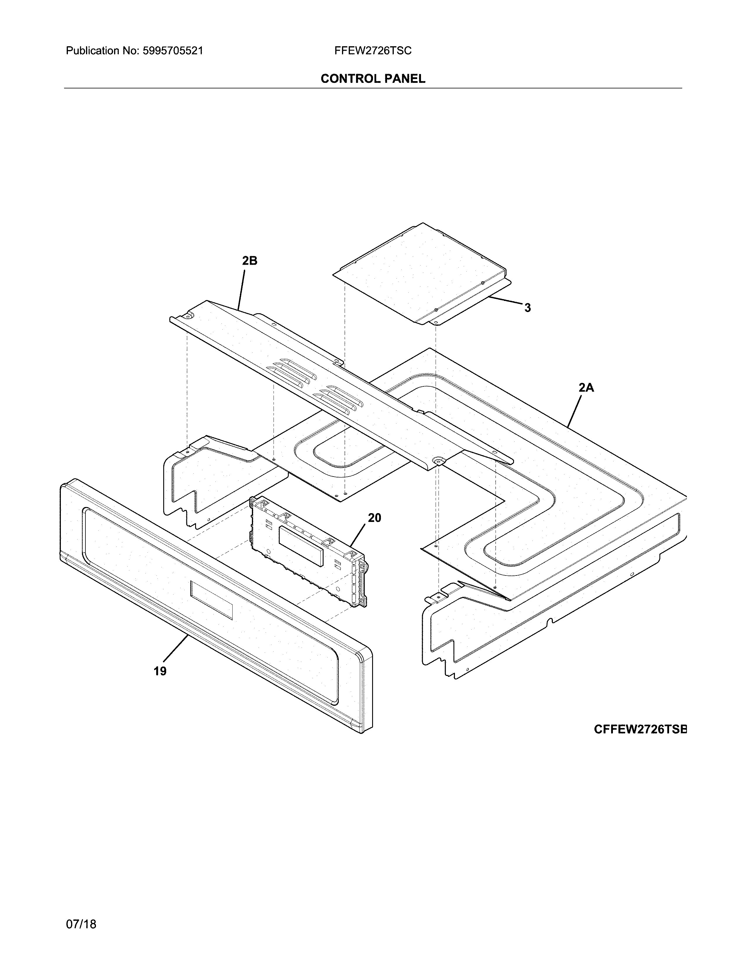 Frigidaire FFEW2726TSC control panel diagram