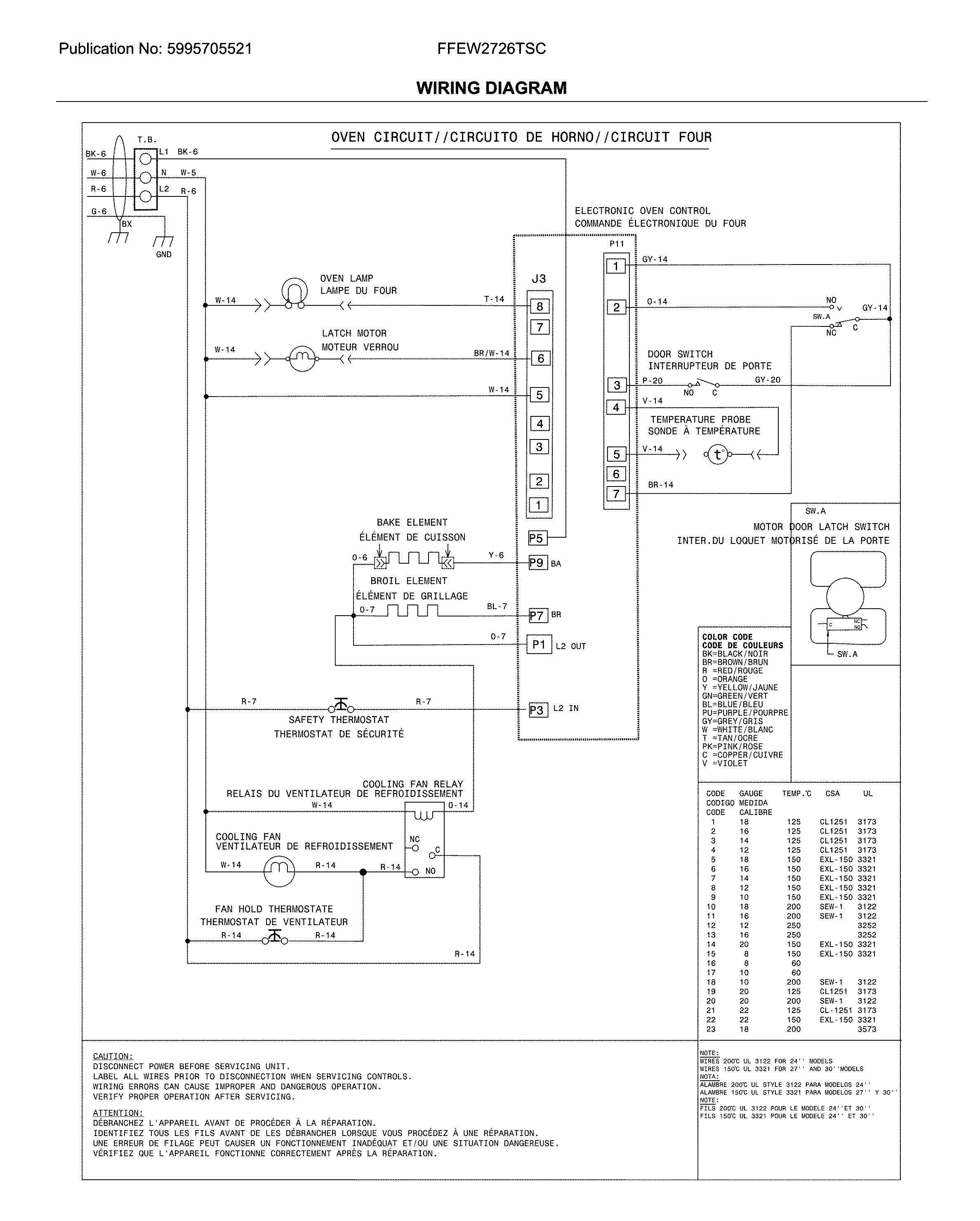 Frigidaire FFEW2726TSC wiring diagram diagram