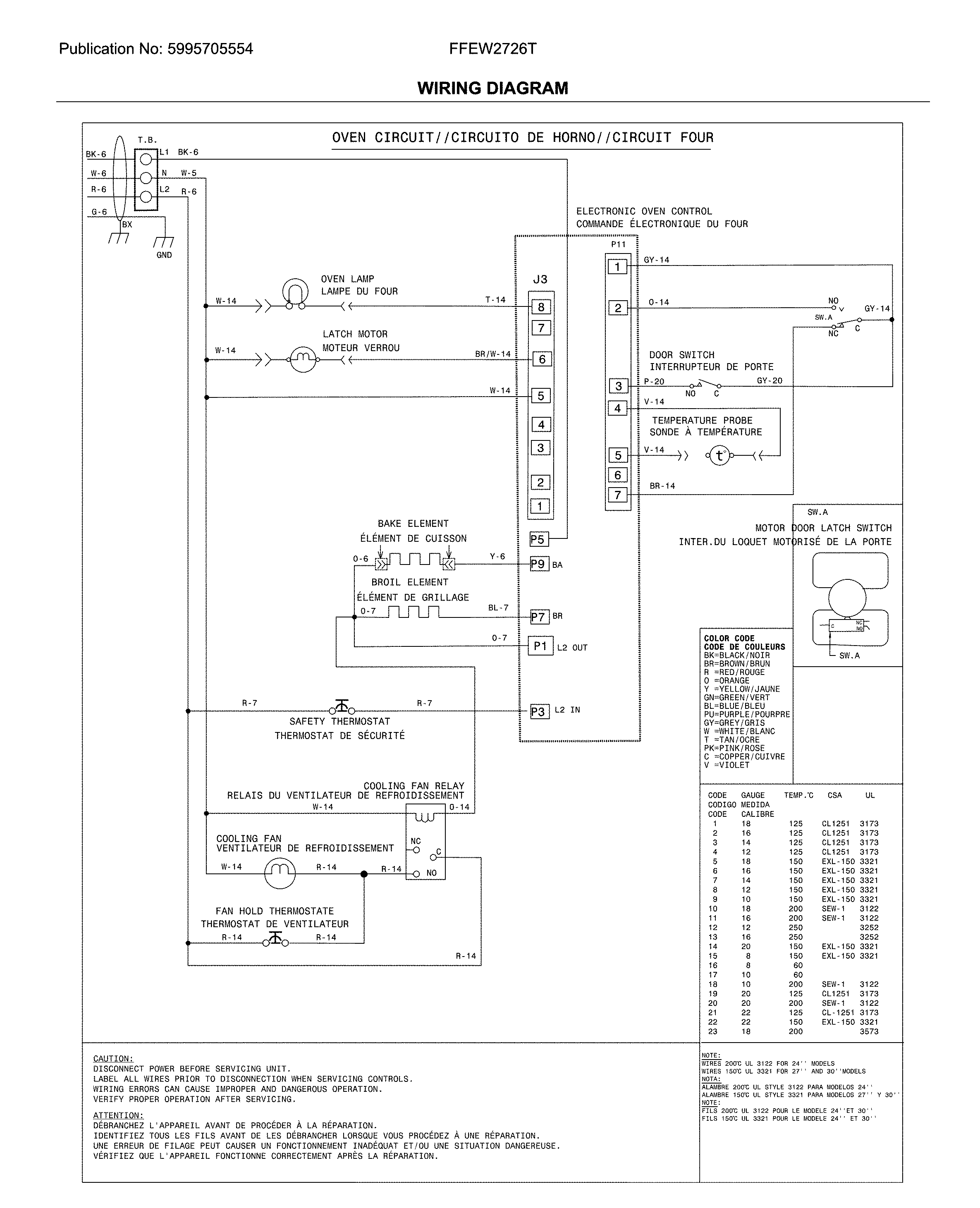 Frigidaire FFEW2726TWC wiring diagram diagram