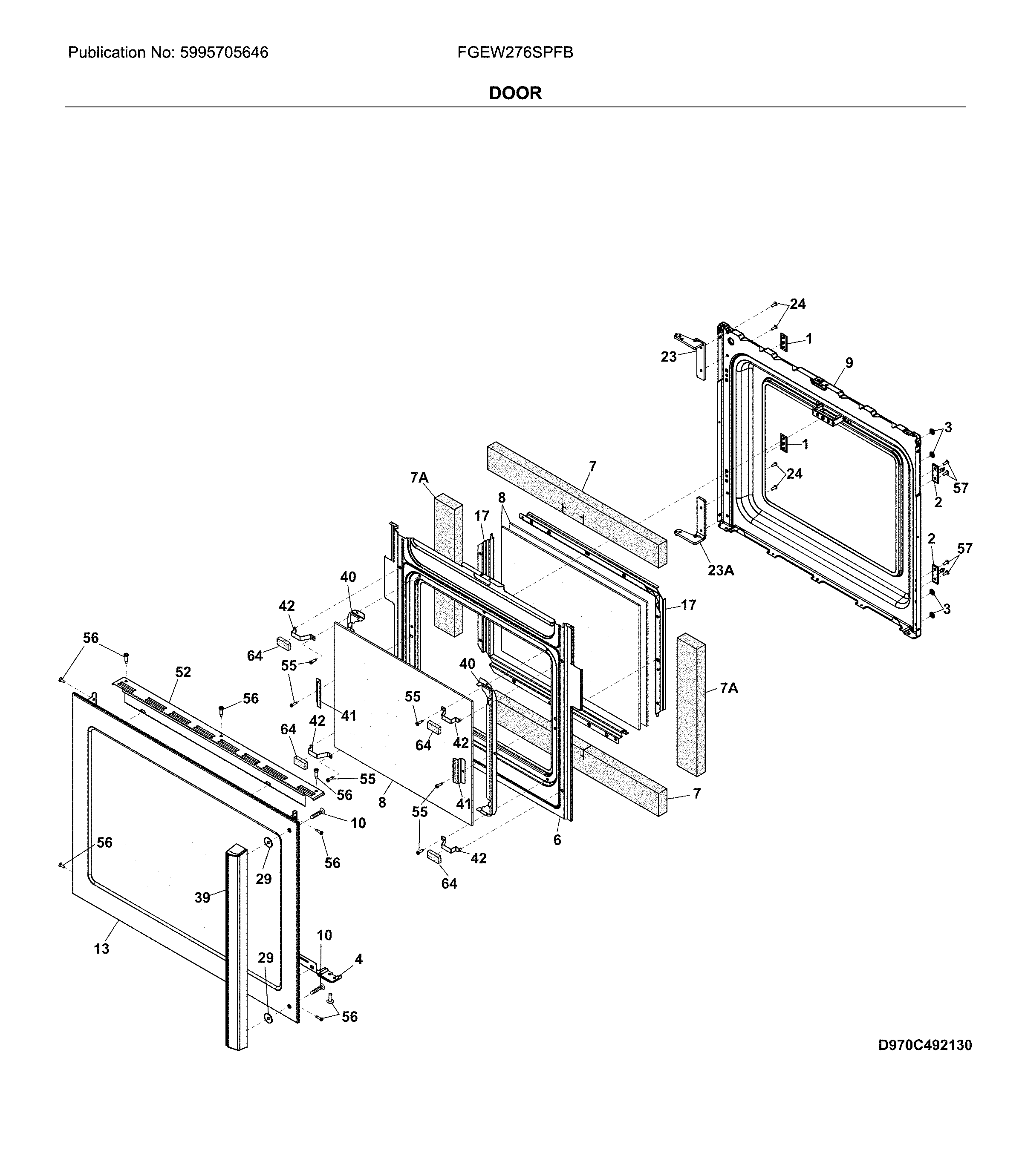 Frigidaire FGEW276SPFB door diagram