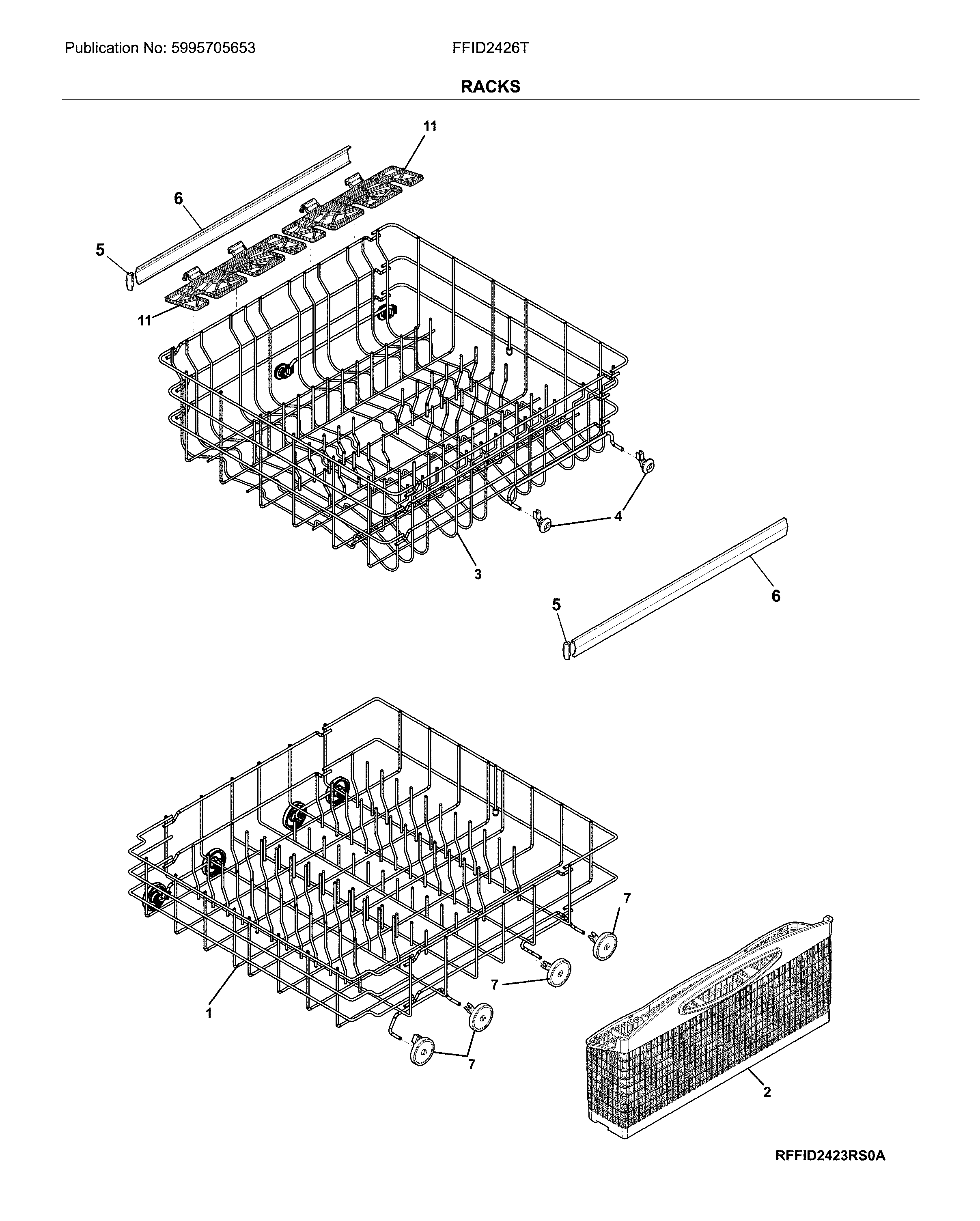 Frigidaire FFID2426TS2A racks diagram