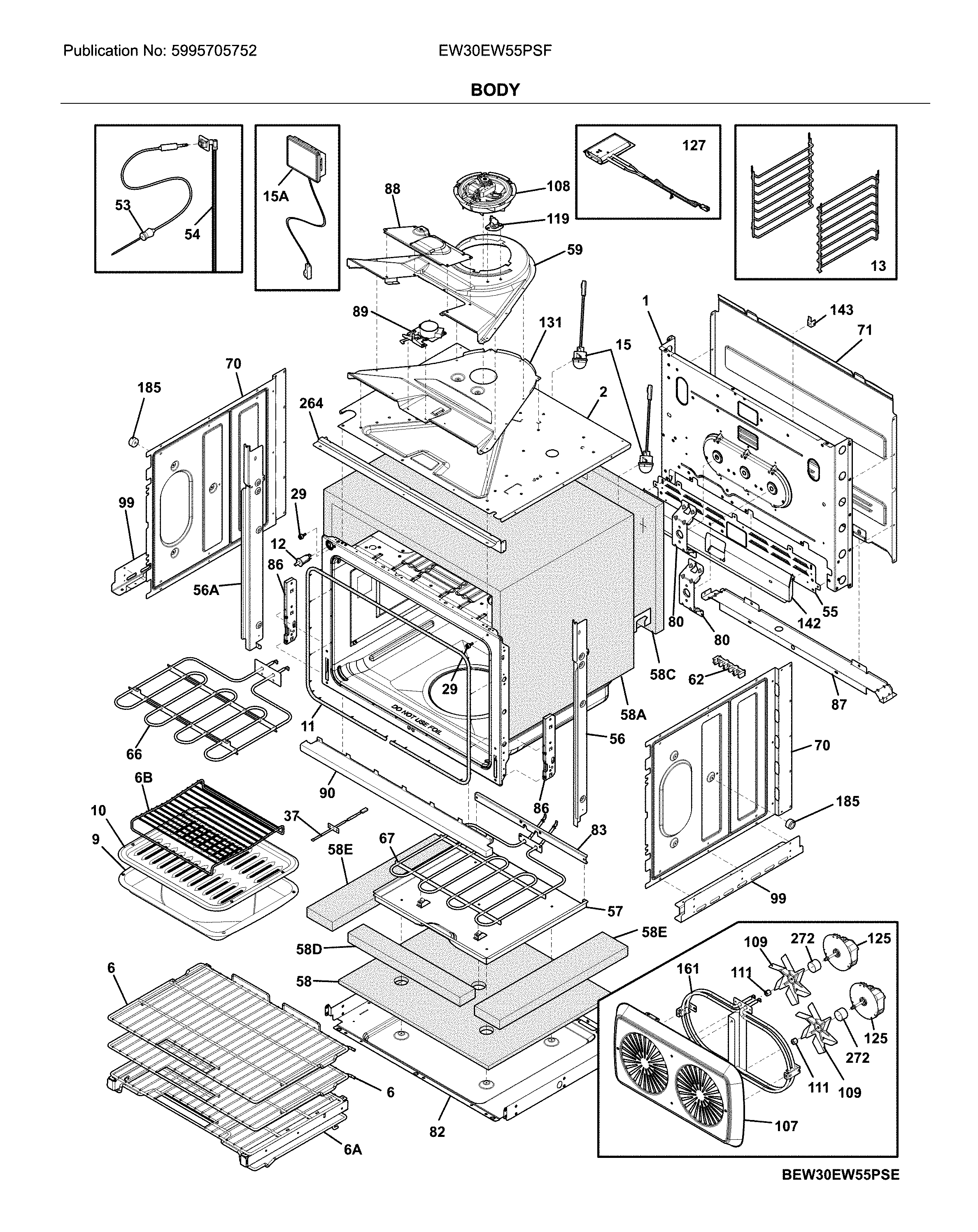 Electrolux EW30EW55PSF body diagram