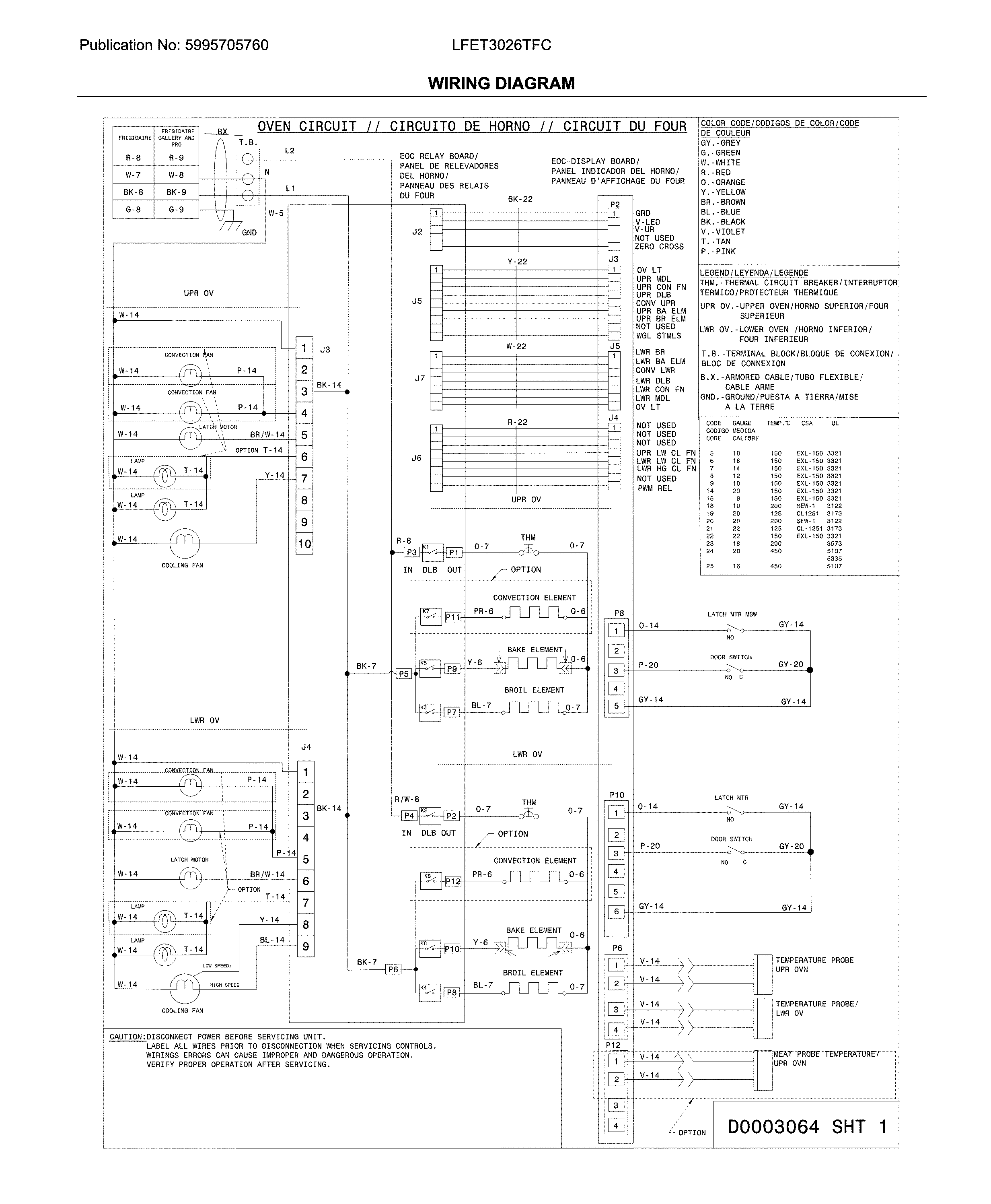 Frigidaire LFET3026TFC wiring diagram diagram