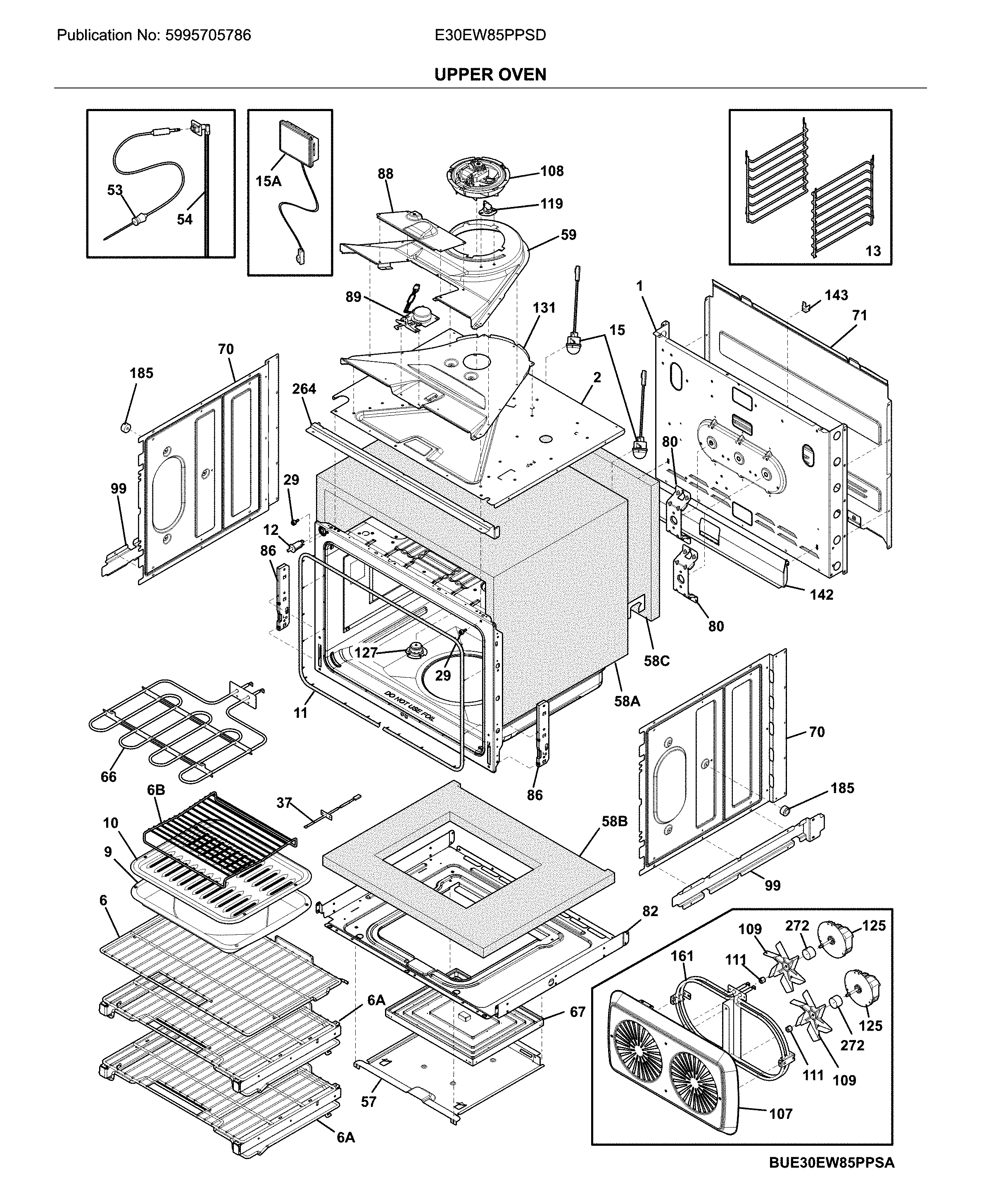 Electrolux E30EW85PPSD upper oven diagram