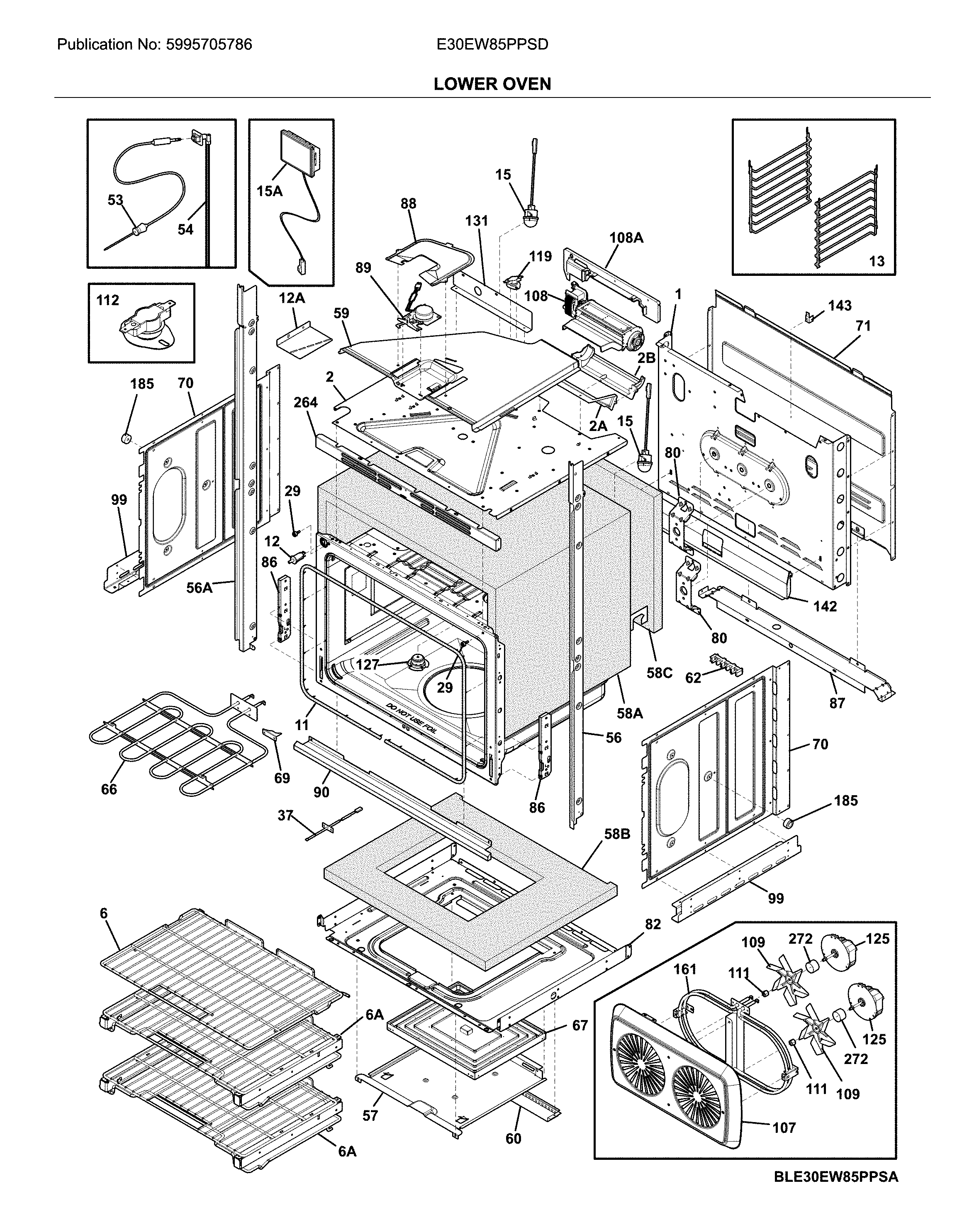 Electrolux E30EW85PPSD lower oven diagram