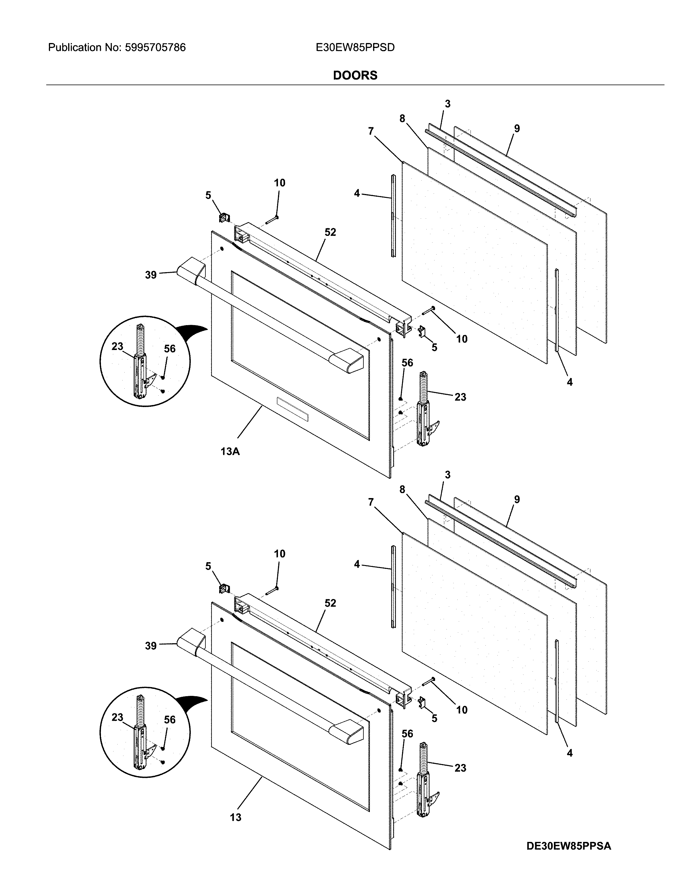 Electrolux E30EW85PPSD doors diagram