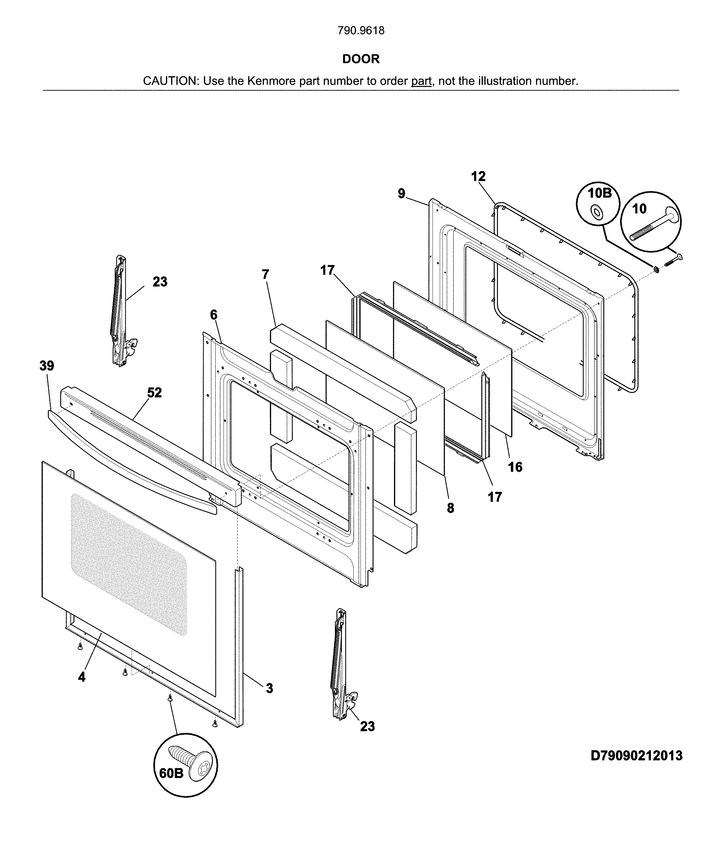 Kenmore 79096182714 door diagram