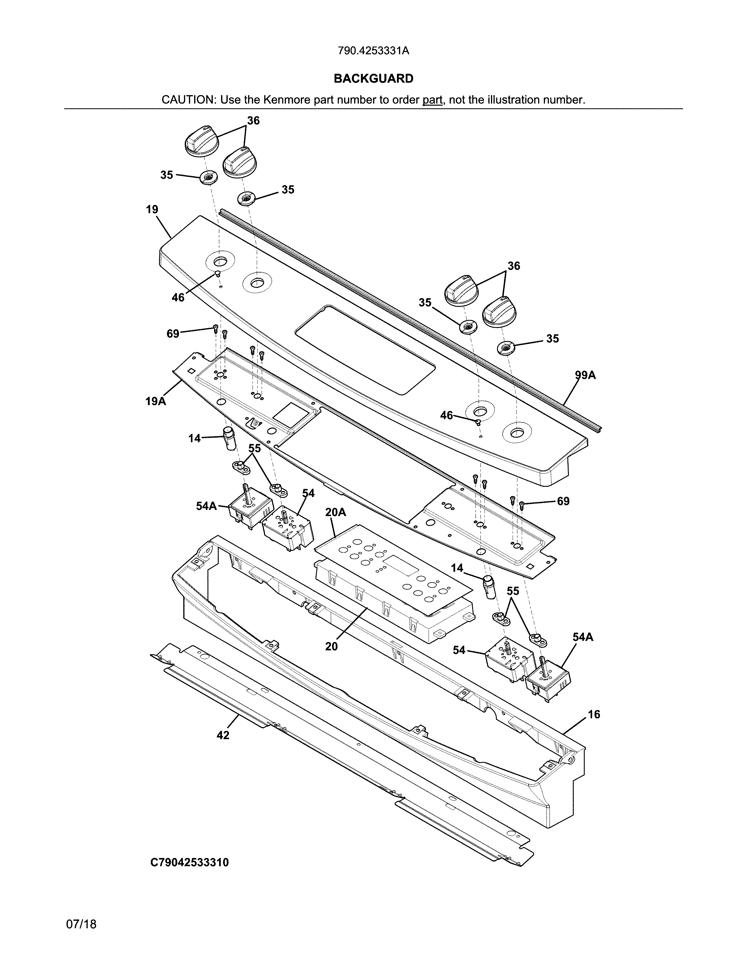 Kenmore 7904253331A backguard diagram