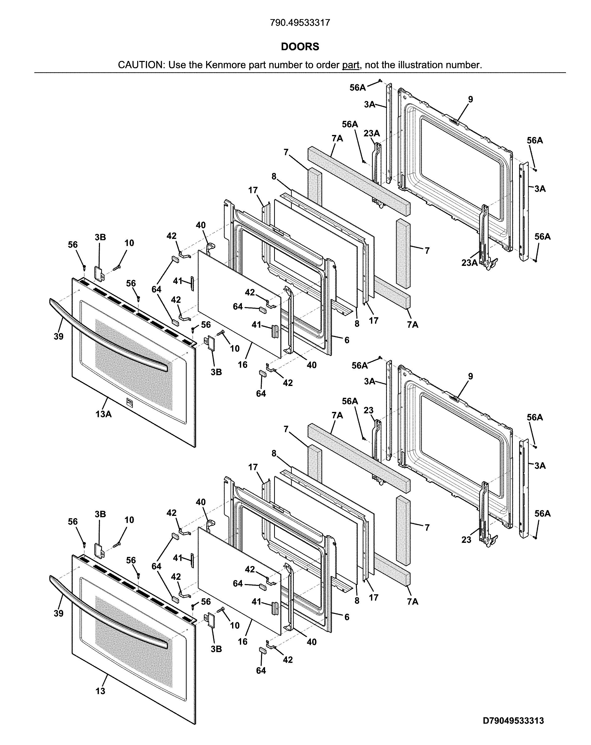 Kenmore 79049533317 doors diagram