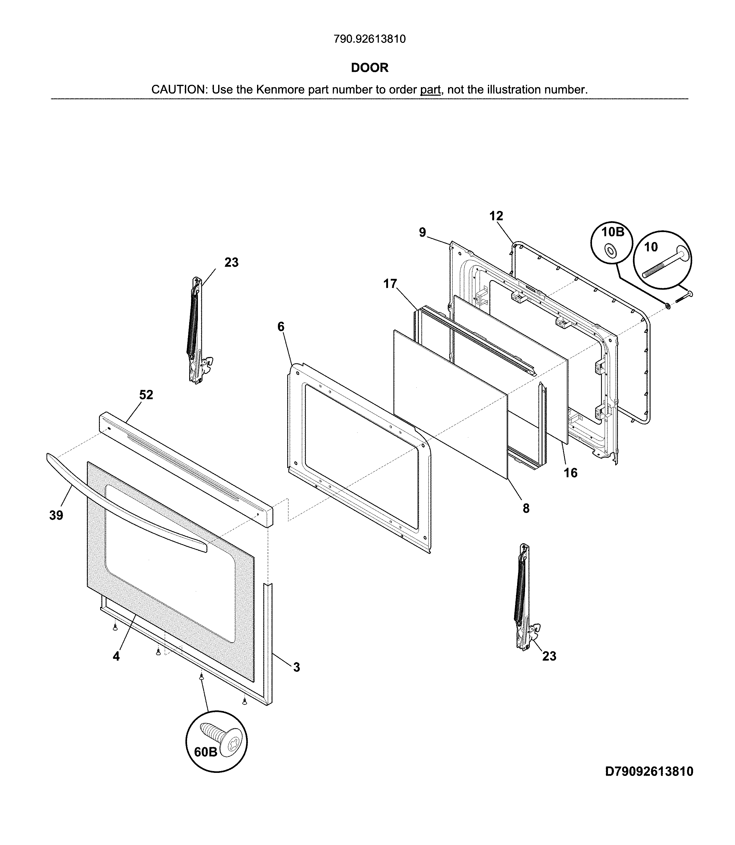 Kenmore 79092613810 door diagram