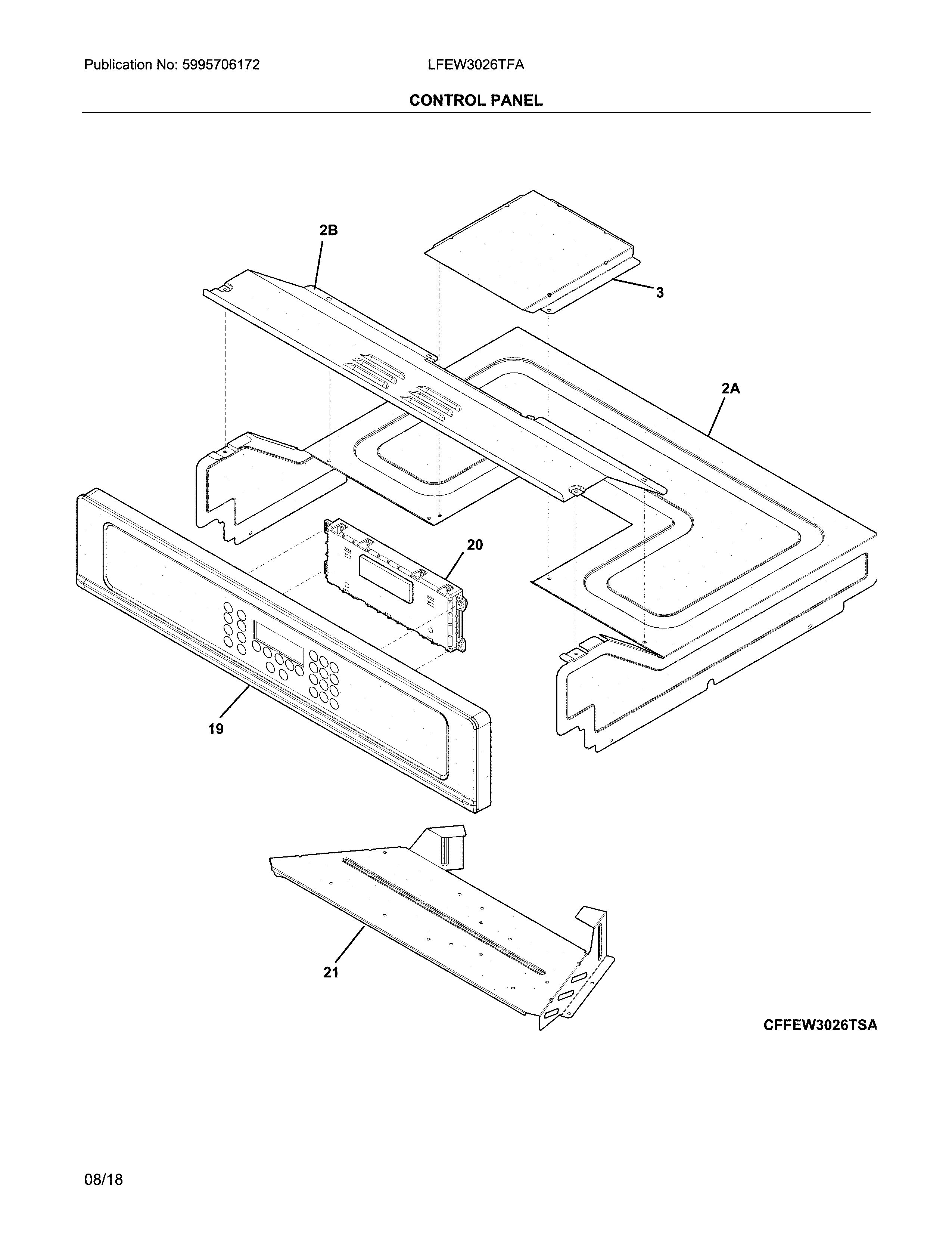 Frigidaire LFEW3026TFA control panel diagram