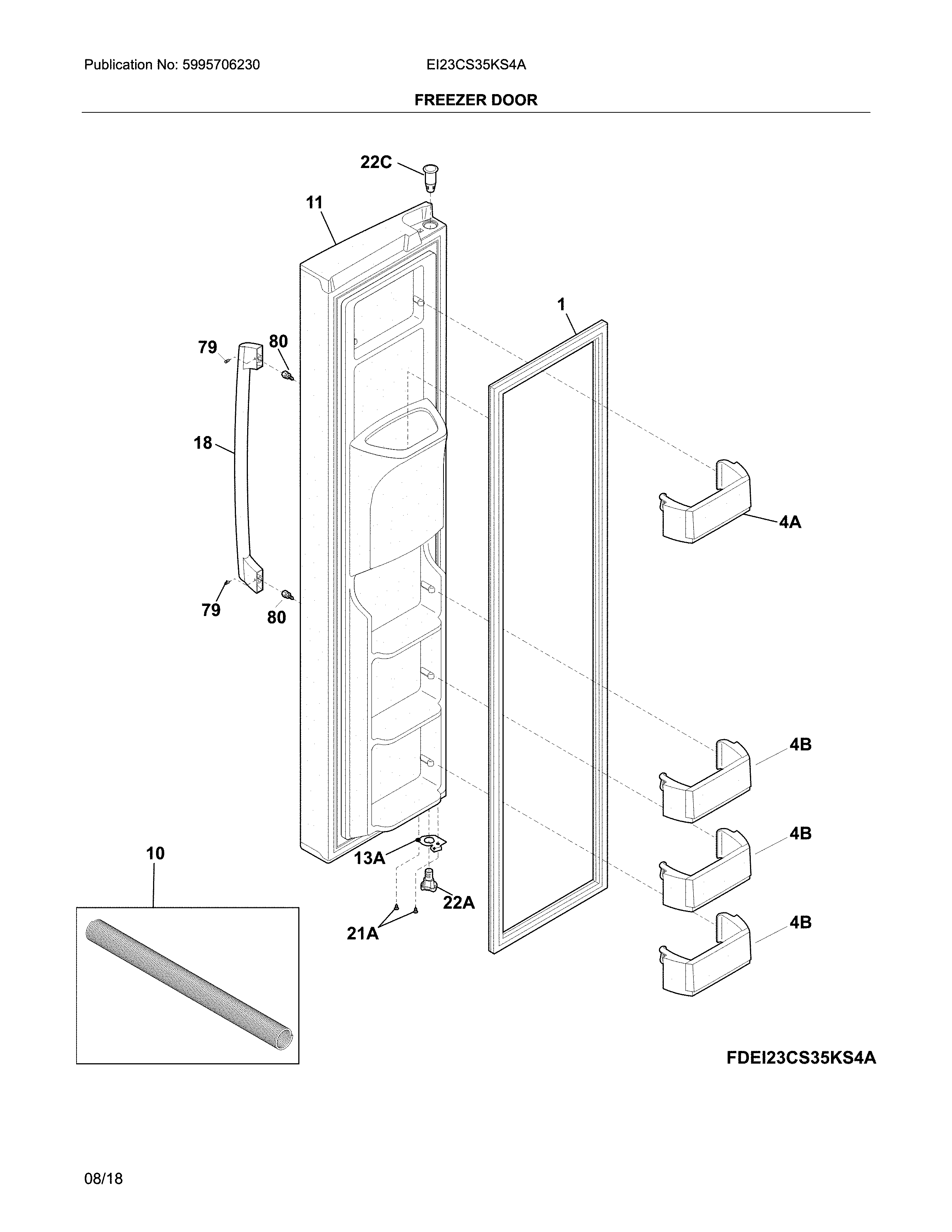 Electrolux EI23CS35KS4A freezer door diagram
