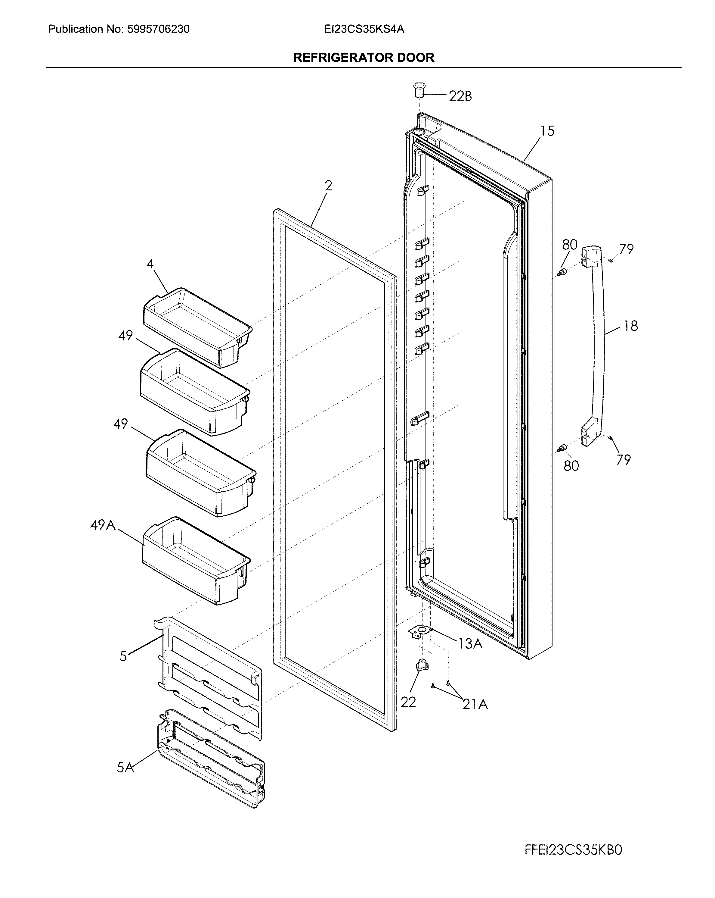 Electrolux EI23CS35KS4A refrigerator door diagram