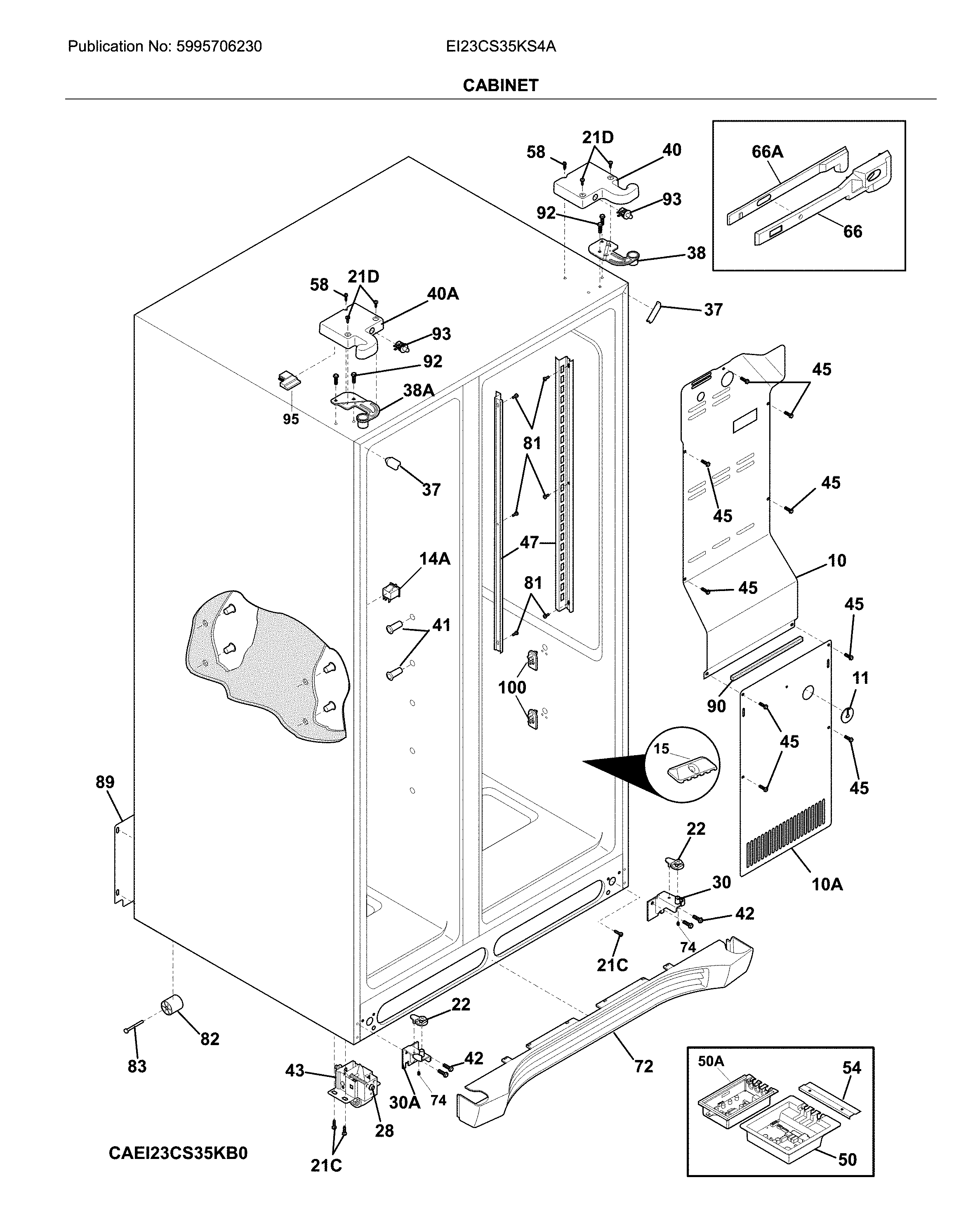 Electrolux EI23CS35KS4A cabinet diagram