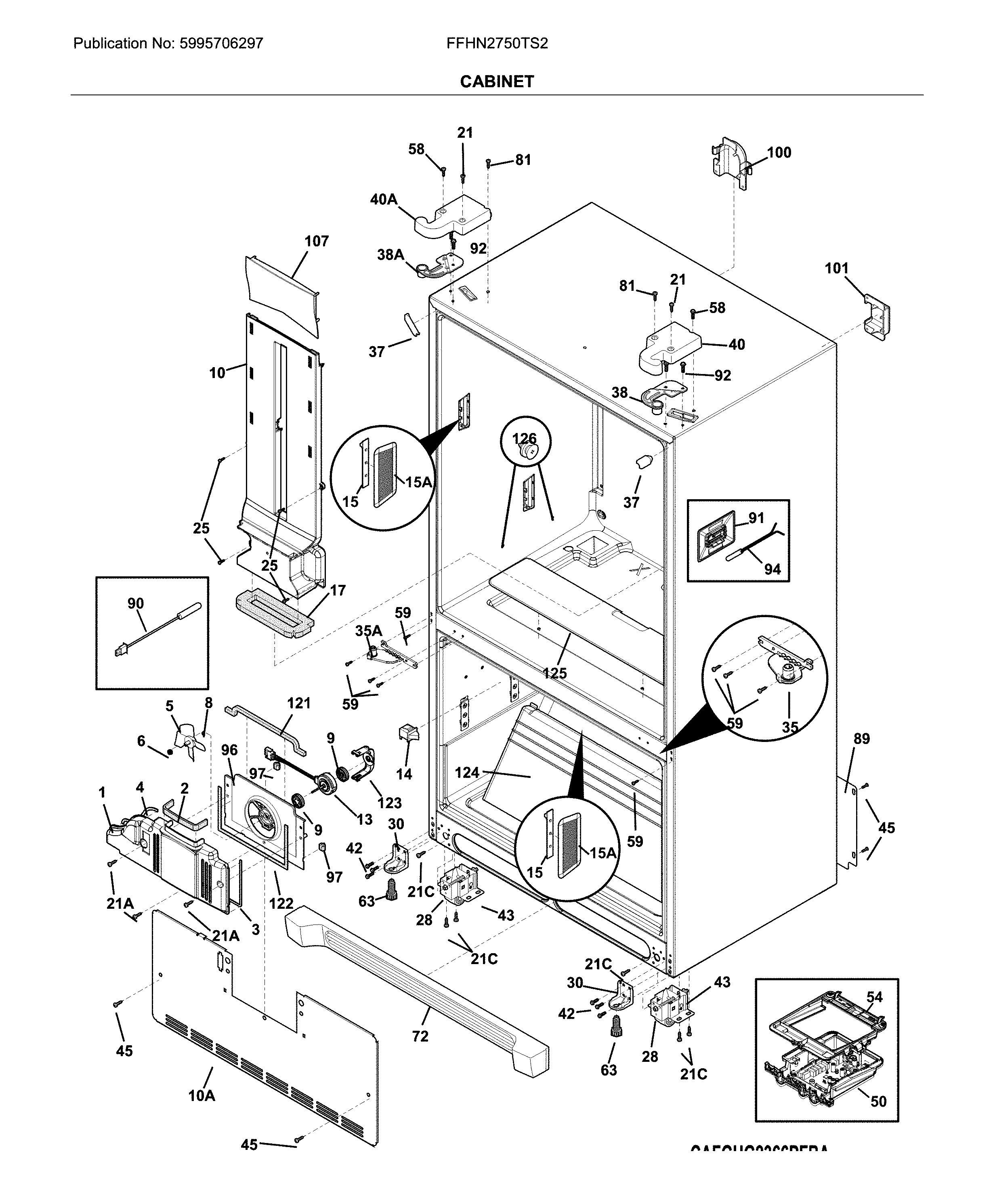 Frigidaire FFHN2750TS2 cabinet diagram