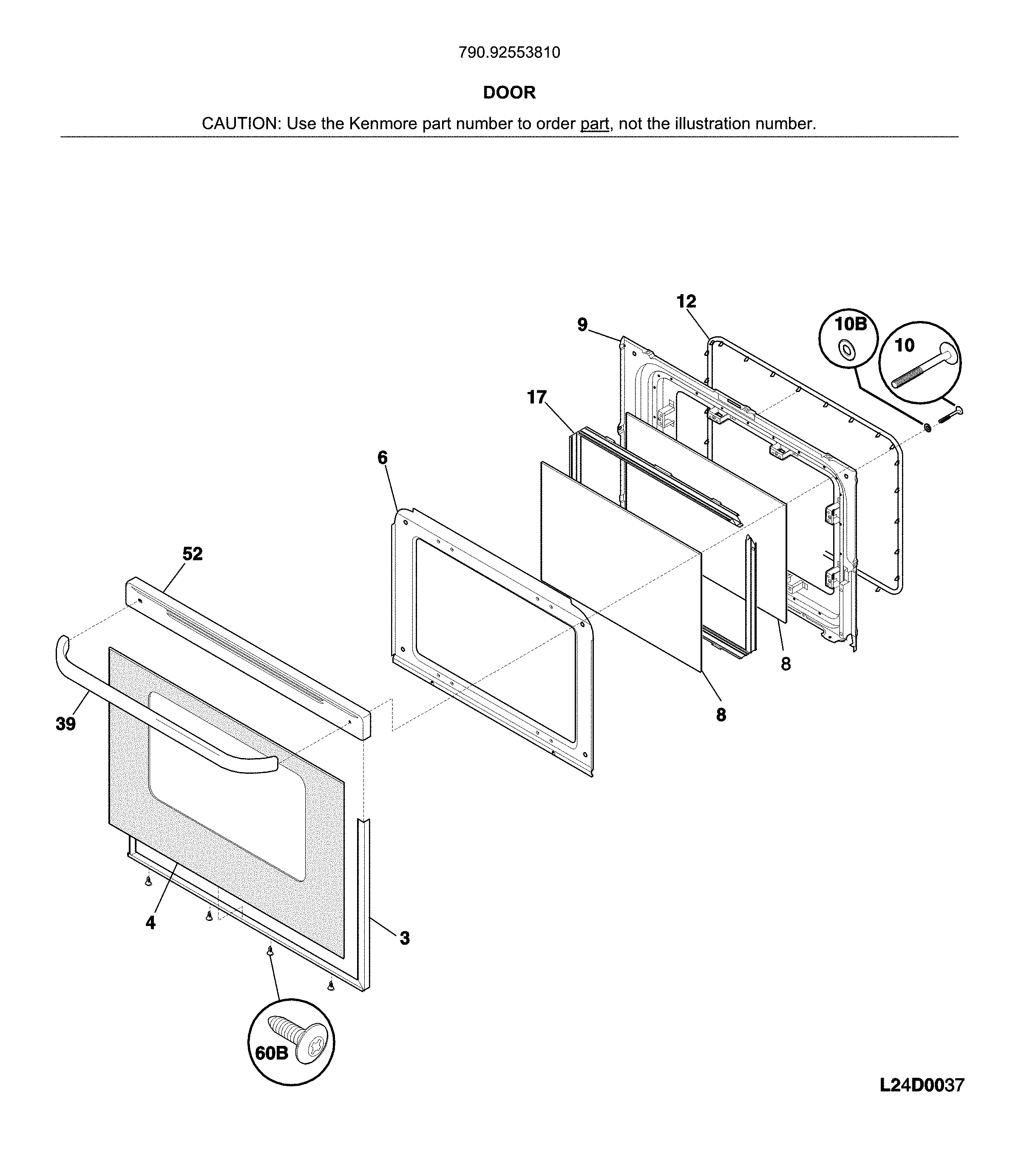 Kenmore 79092553810 door diagram