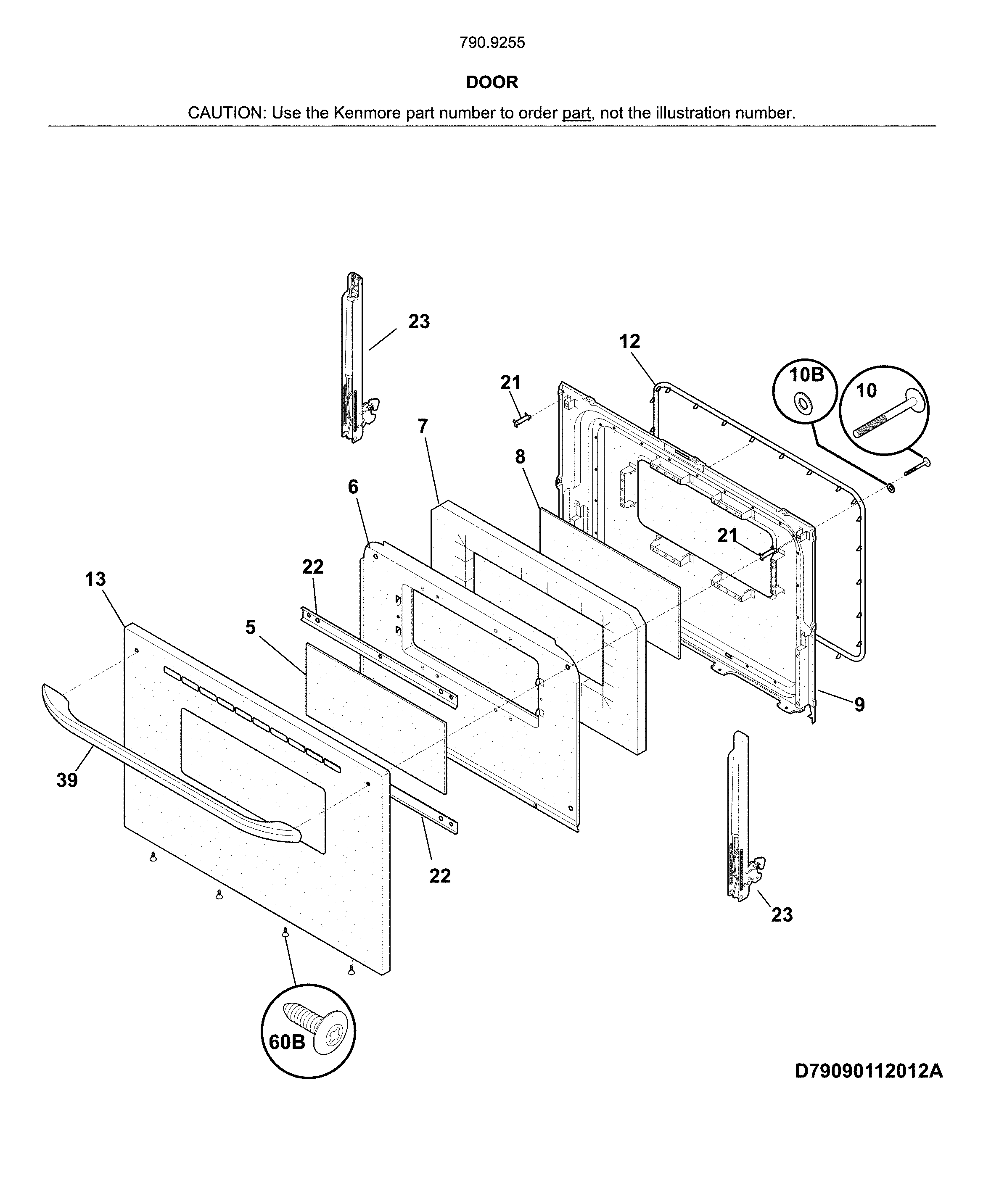 Kenmore 79092559810 door diagram