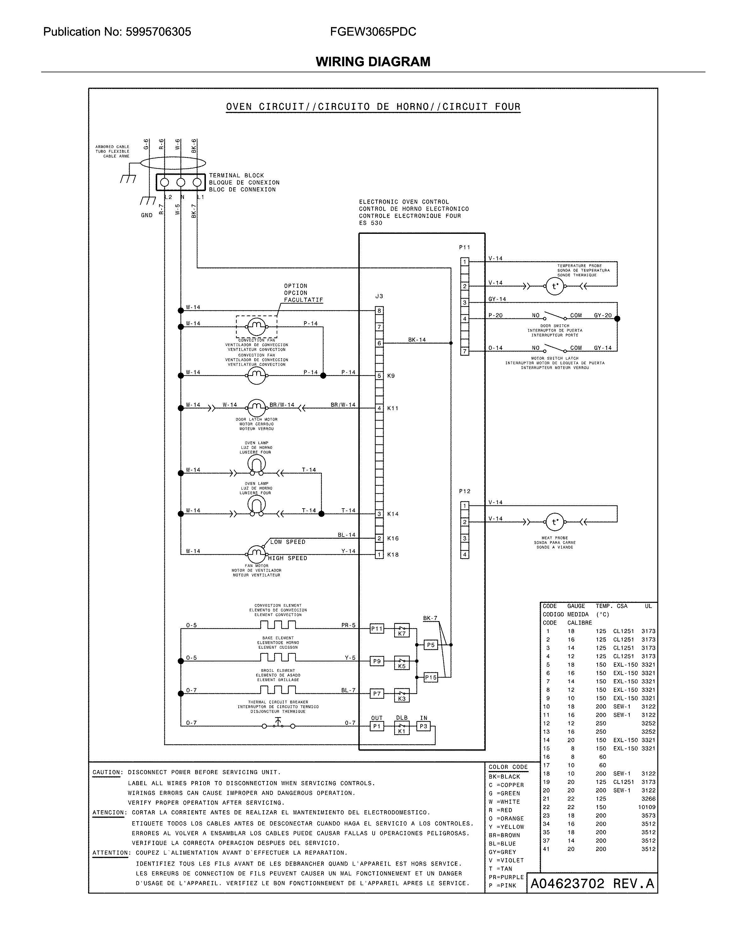 Frigidaire FGEW3065PDC wiring diagram diagram