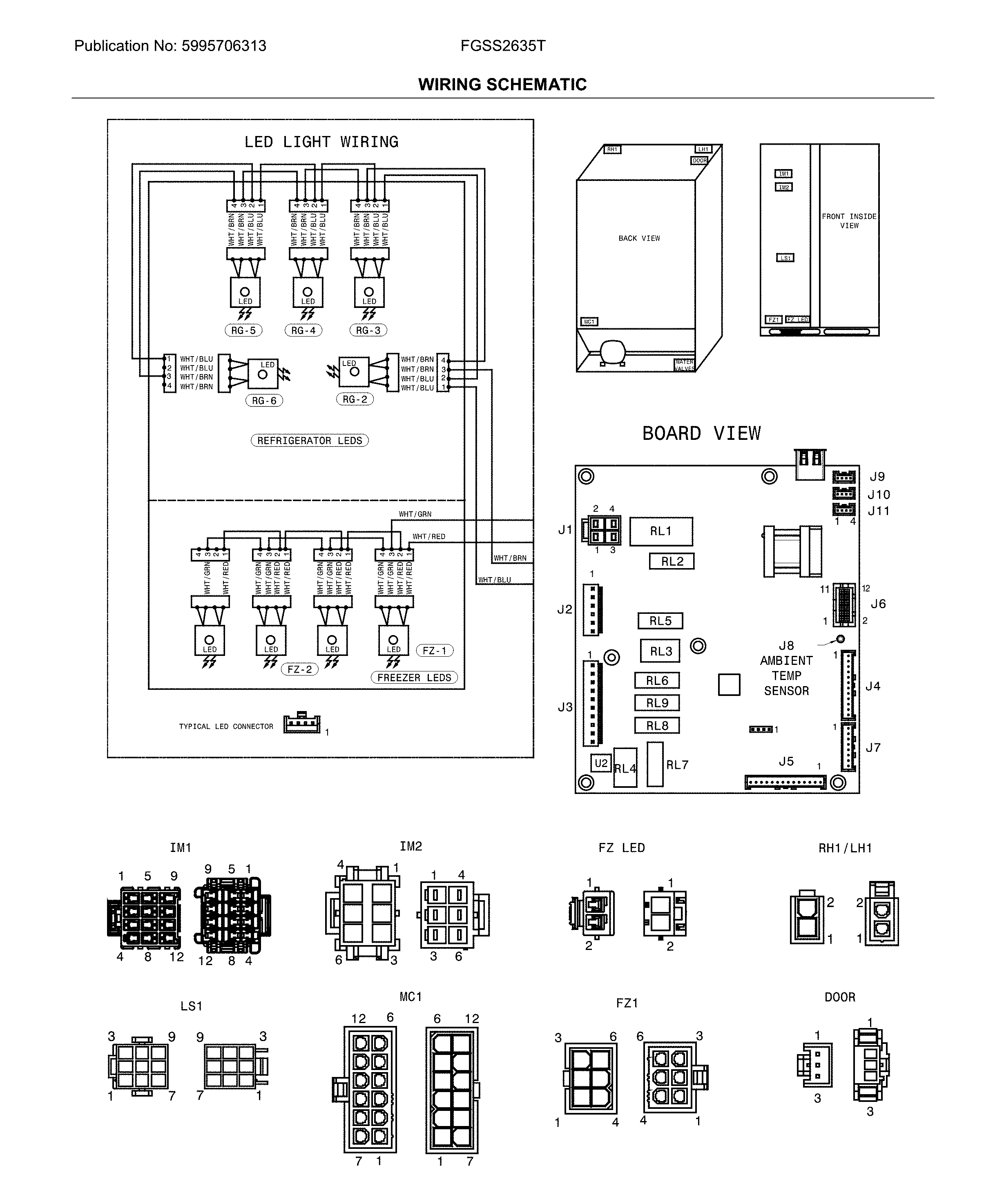 Frigidaire FGSS2635TP0 wiring schematic diagram