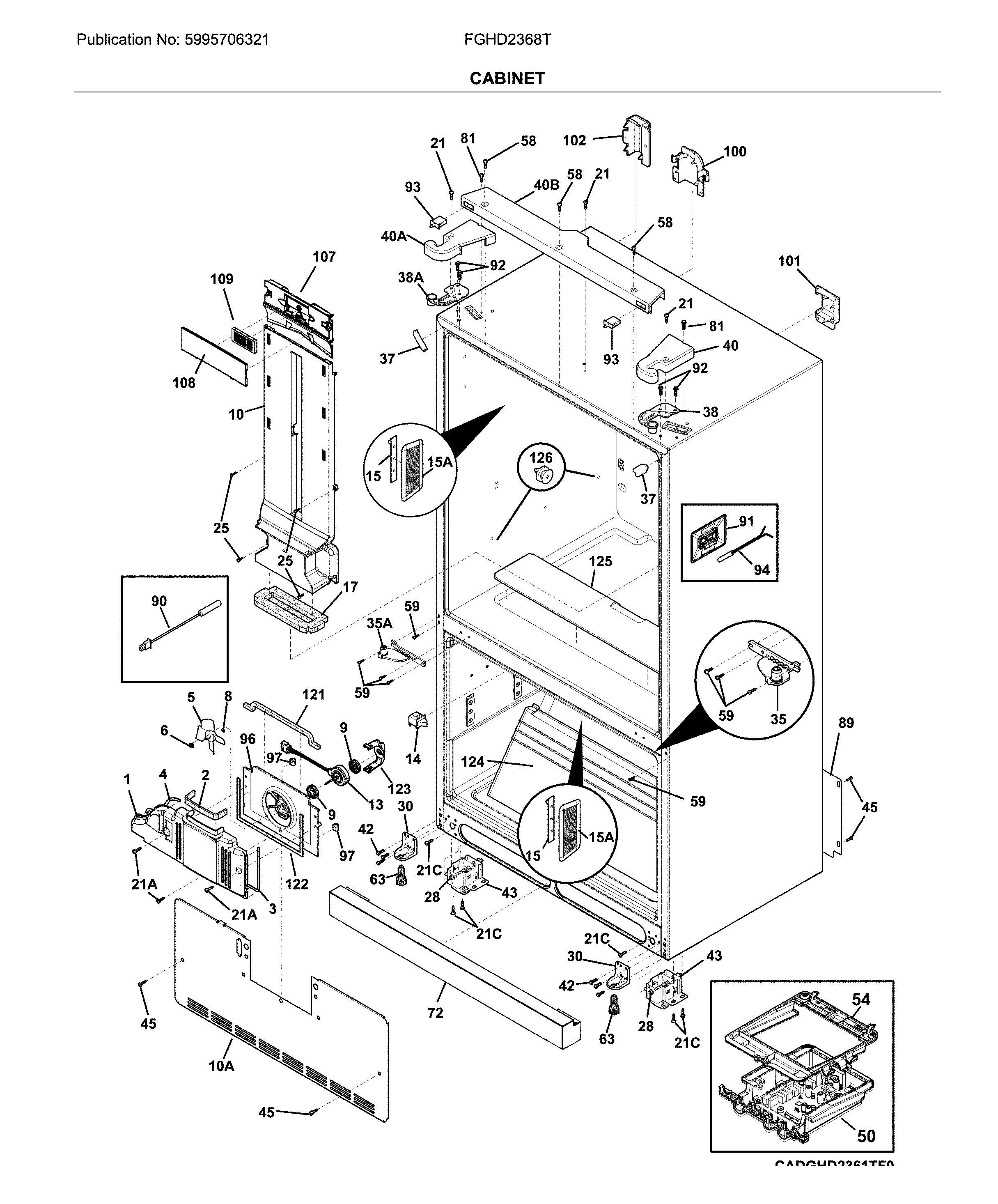 Frigidaire FGHD2368TF3 cabinet diagram
