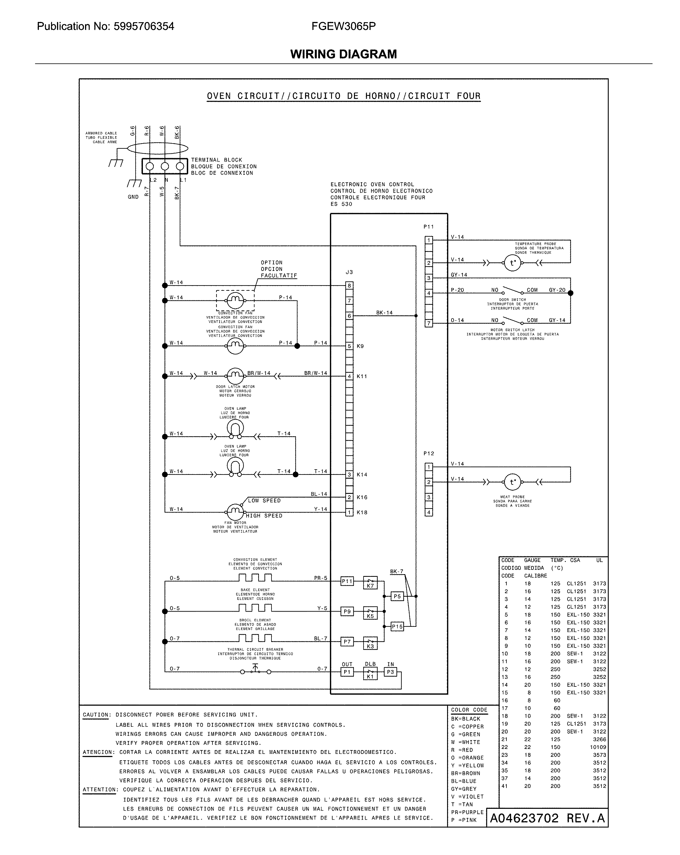 Frigidaire FGEW3065PWG wiring diagram diagram