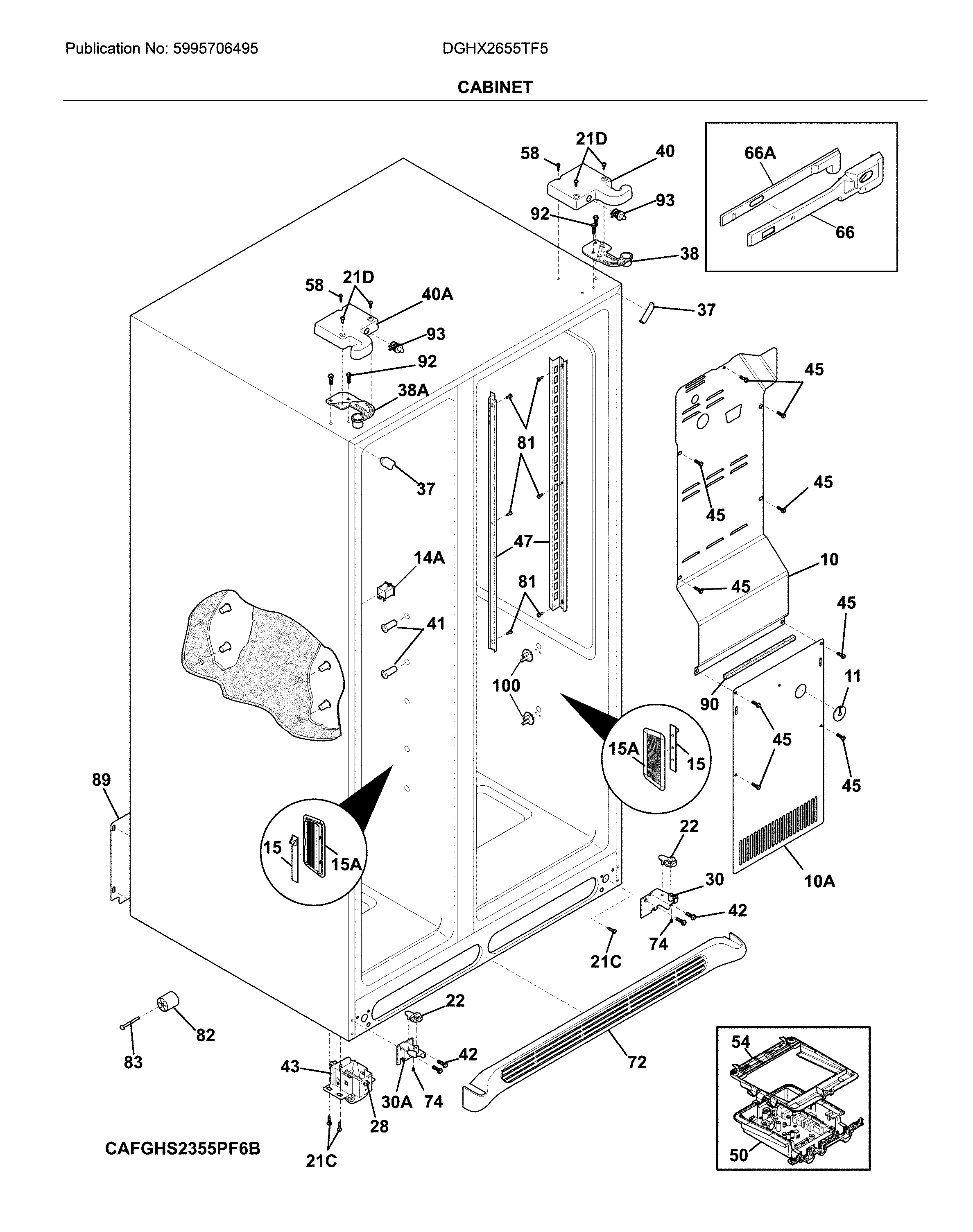 Frigidaire DGHX2655TF5 cabinet diagram