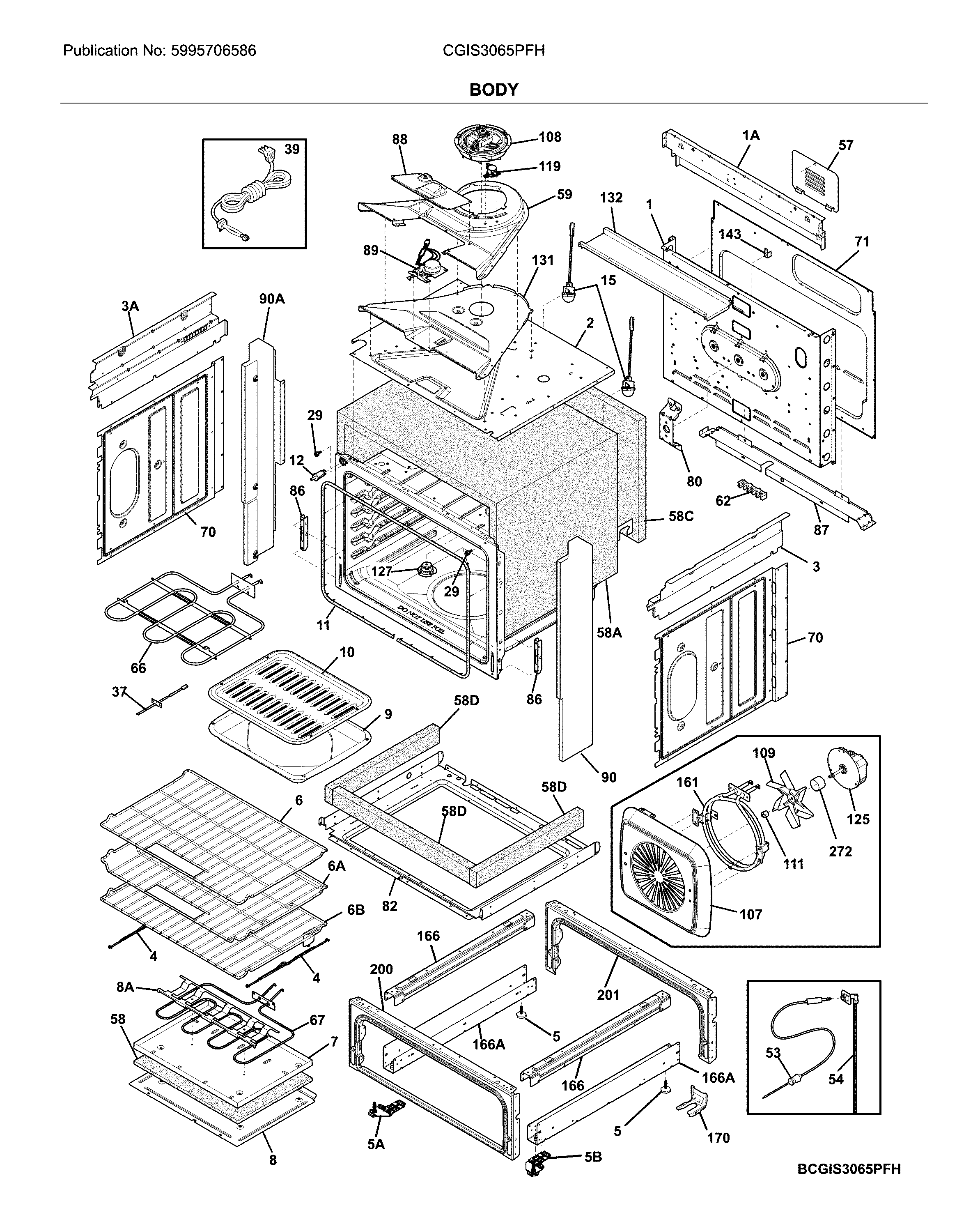 Frigidaire CGIS3065PFH body diagram