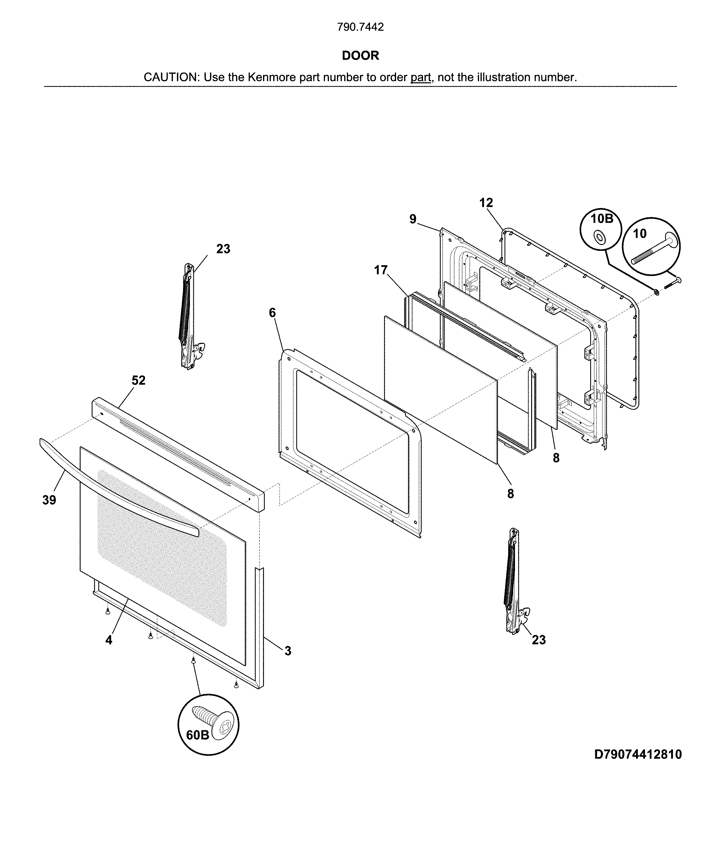 Kenmore 79074429810 door diagram