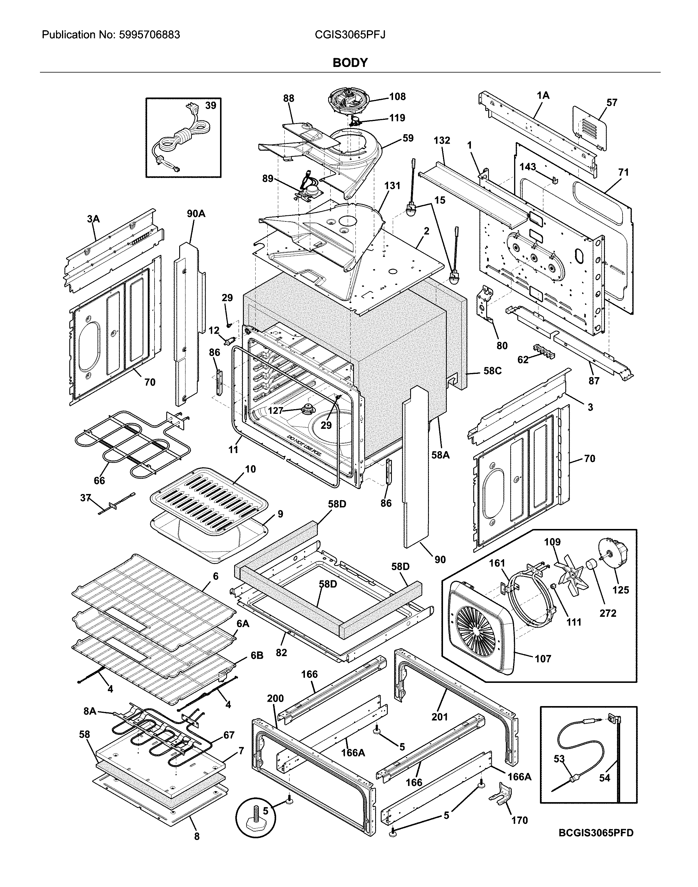 Frigidaire CGIS3065PFJ body diagram