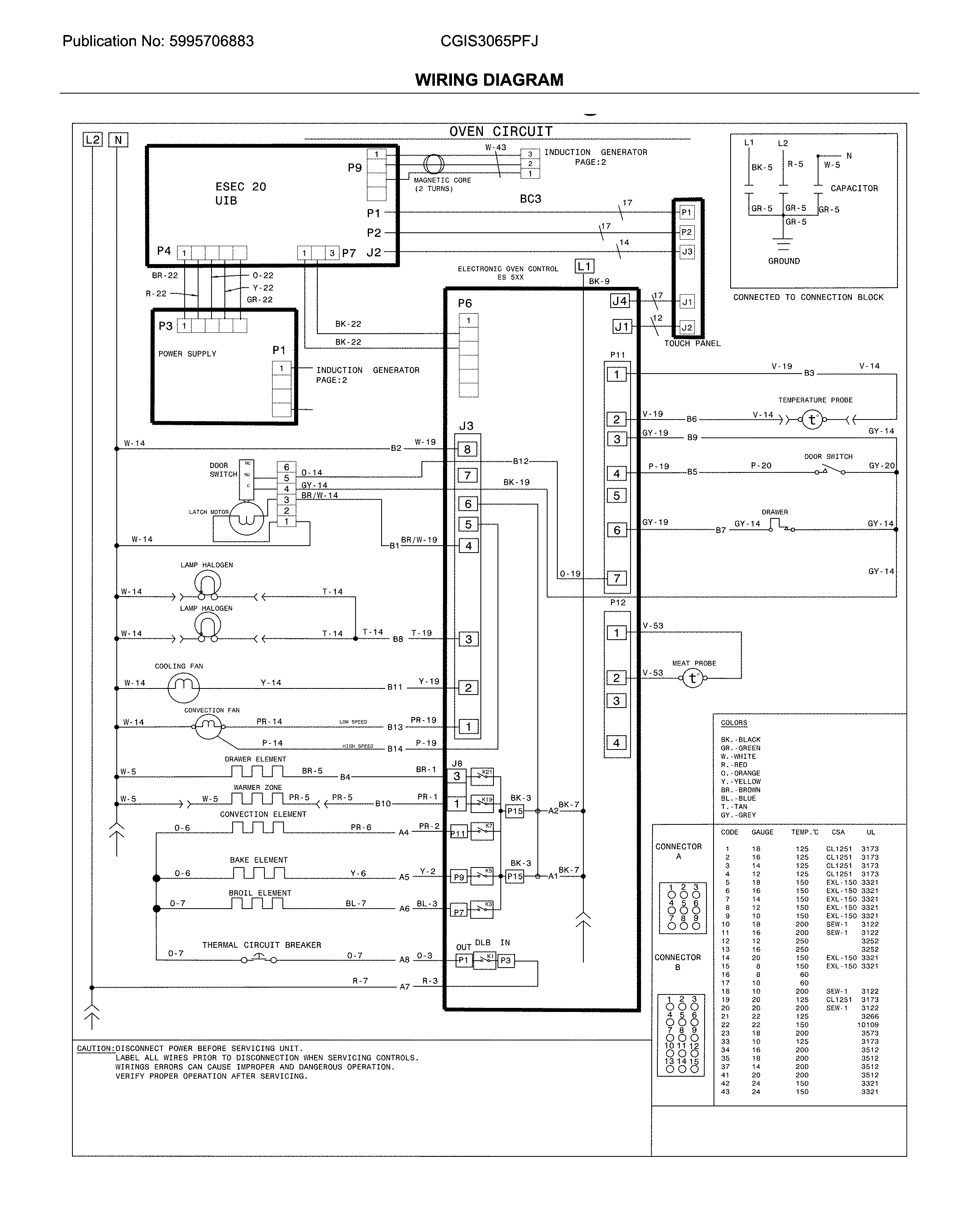 Frigidaire CGIS3065PFJ wiring diagram diagram