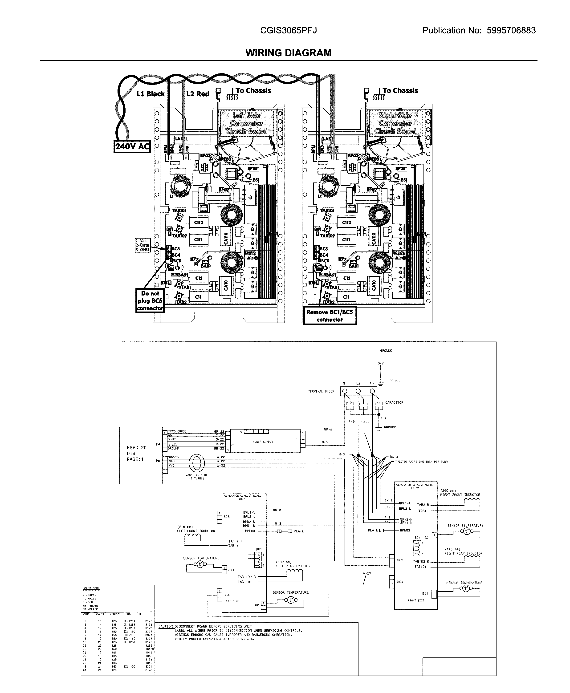 Frigidaire CGIS3065PFJ wiring diagram diagram