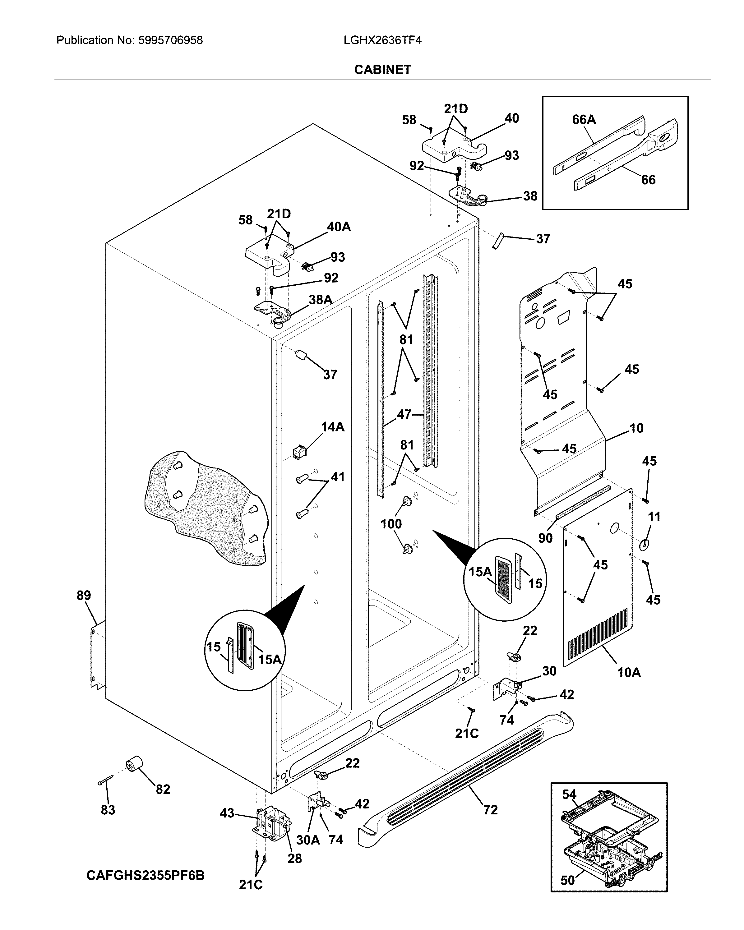 Frigidaire LGHX2636TF4 cabinet diagram