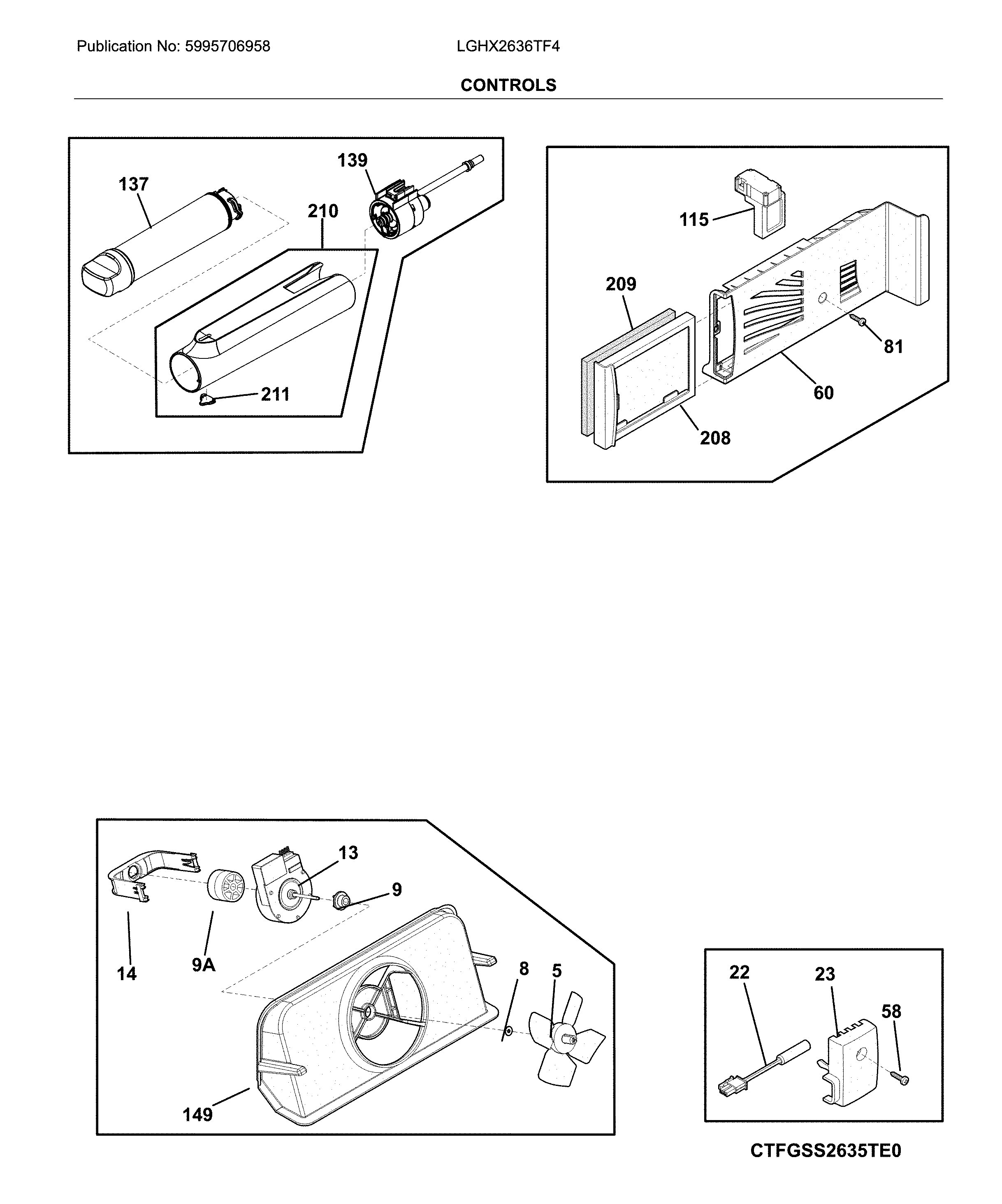 Frigidaire LGHX2636TF4 controls diagram