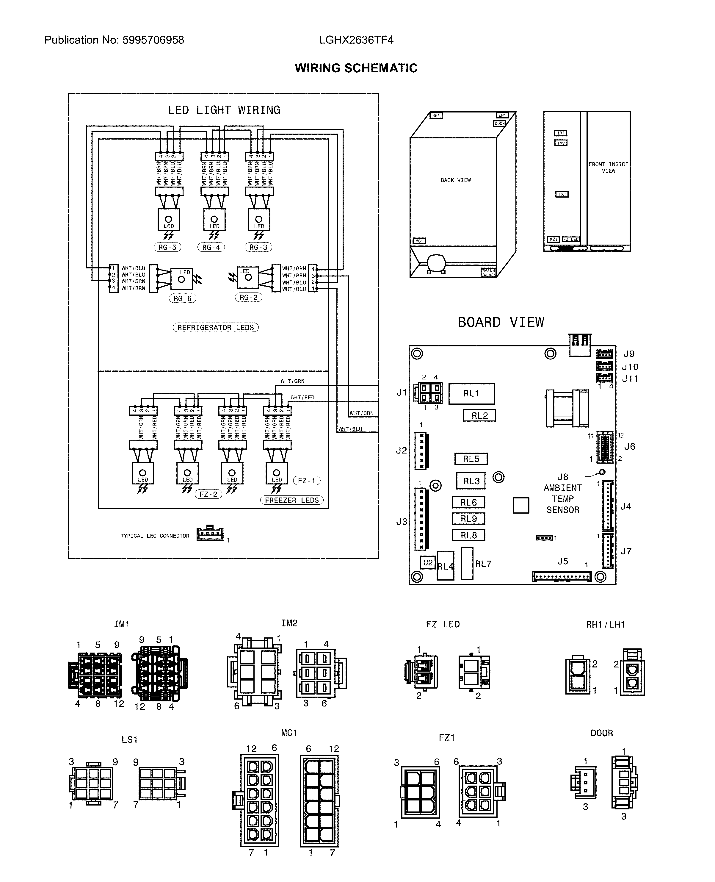 Frigidaire LGHX2636TF4 wiring schematic diagram