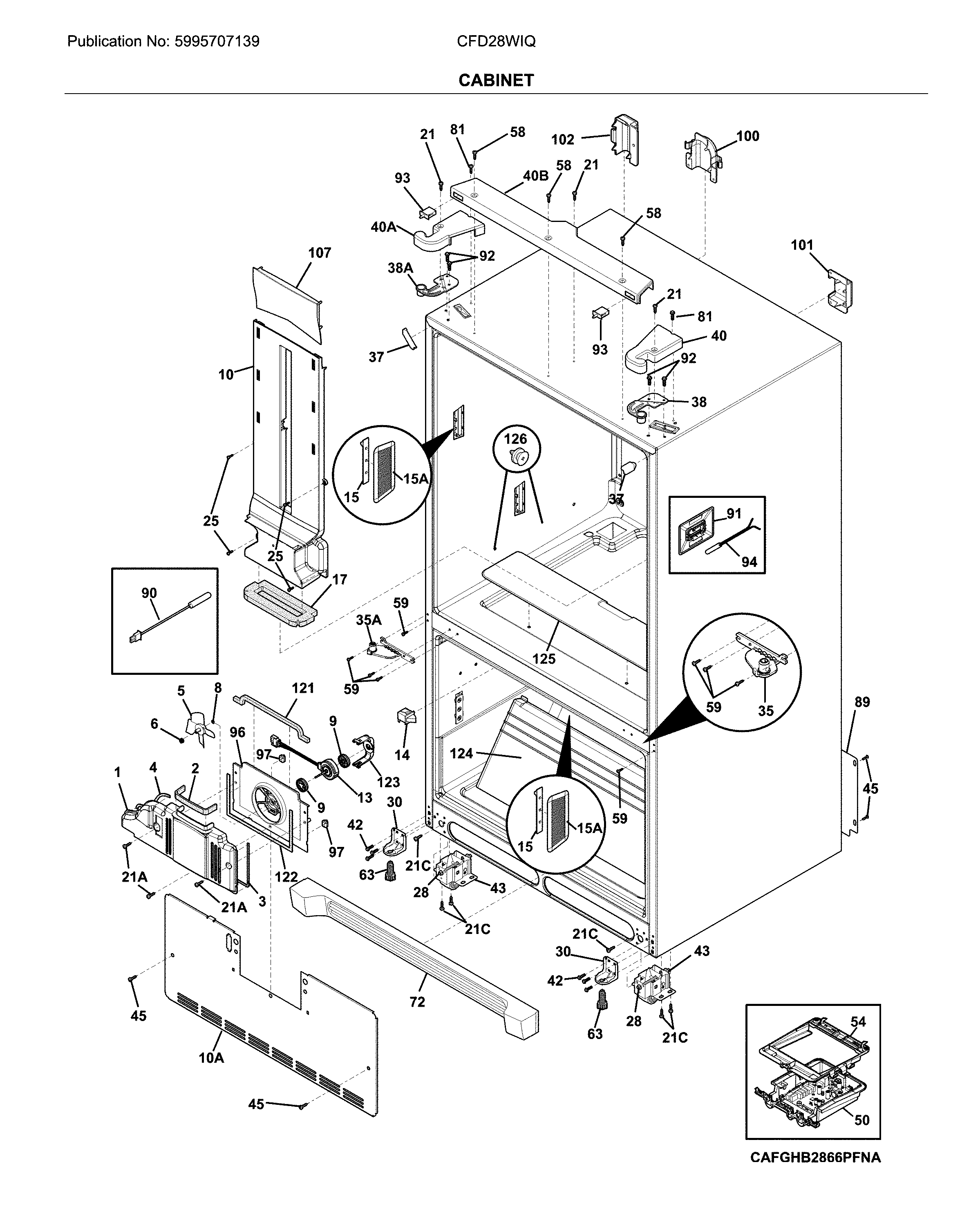 Crosley CFD28WIQBF cabinet diagram