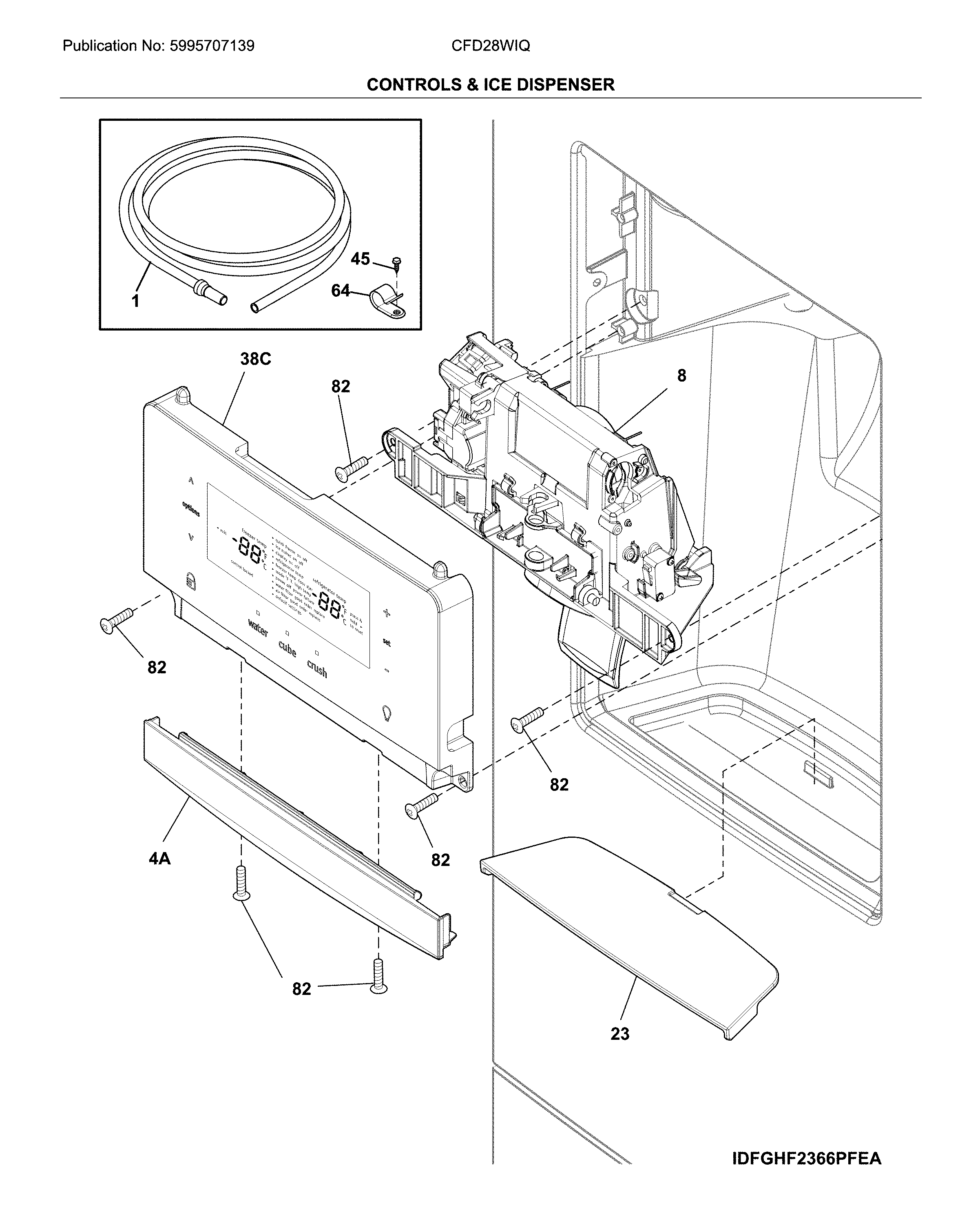 Crosley CFD28WIQBF dispenser diagram