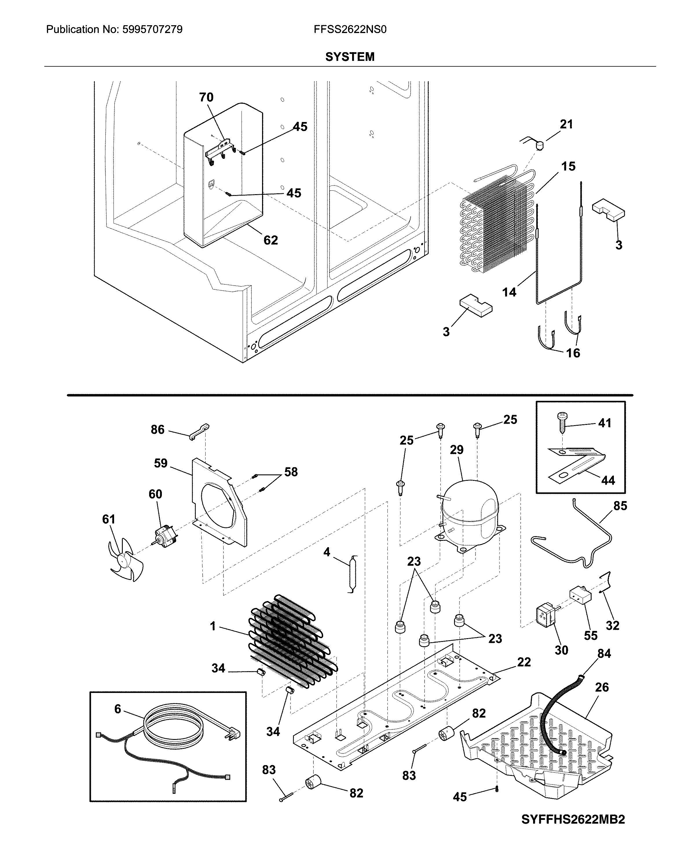 Frigidaire FFSS2622NS0 system diagram