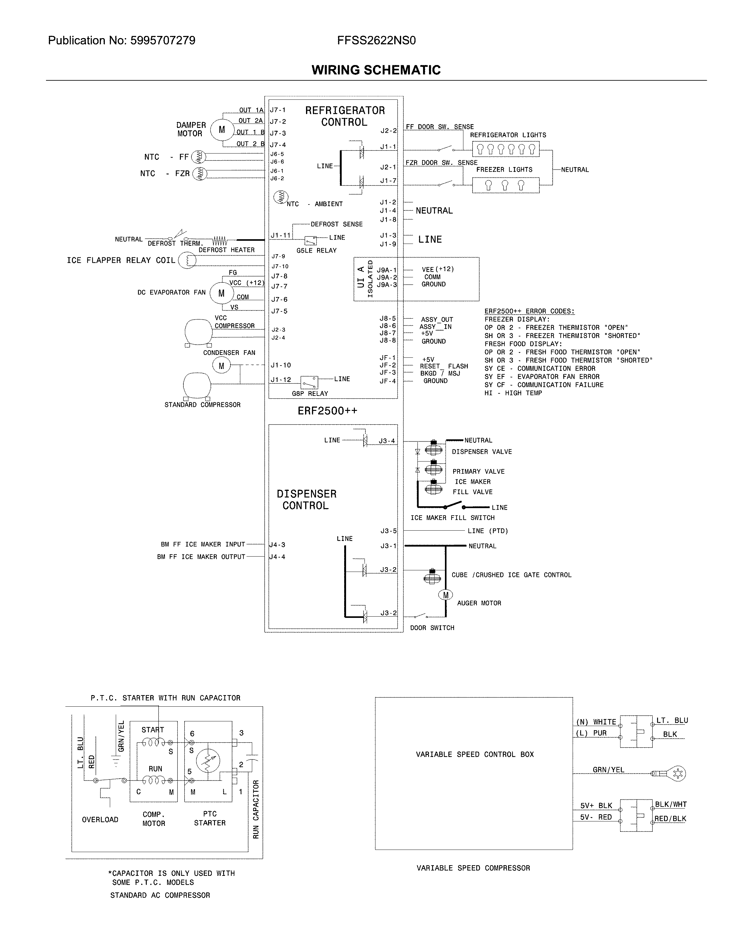 Frigidaire FFSS2622NS0 wiring schematic diagram