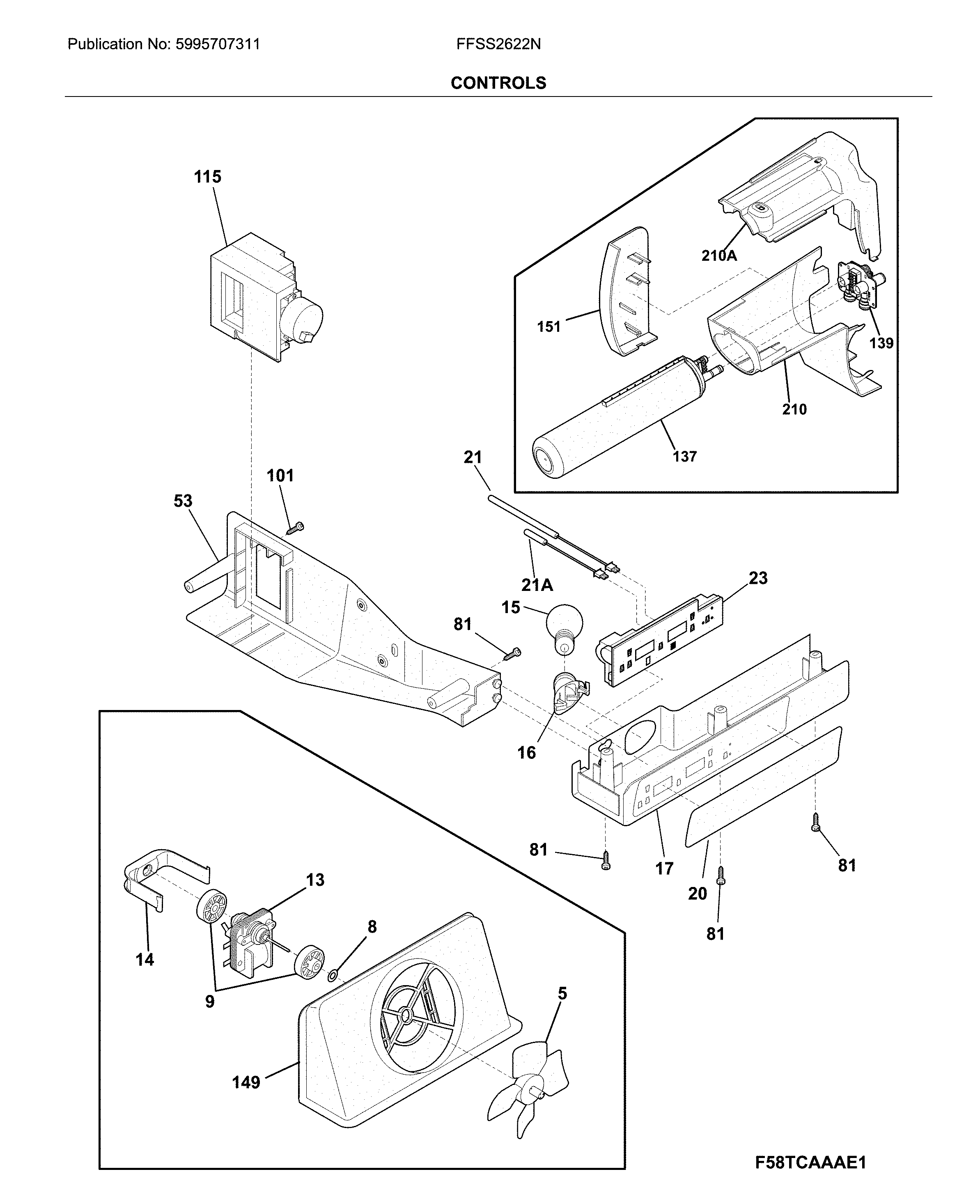 Frigidaire FFSS2622NW2 controls diagram