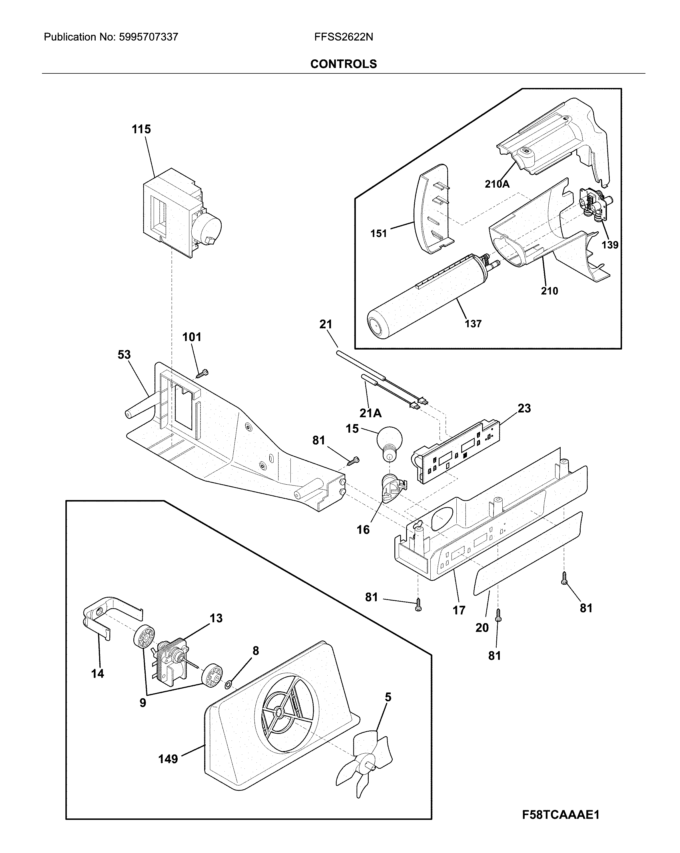 Frigidaire FFSS2622NW3 controls diagram