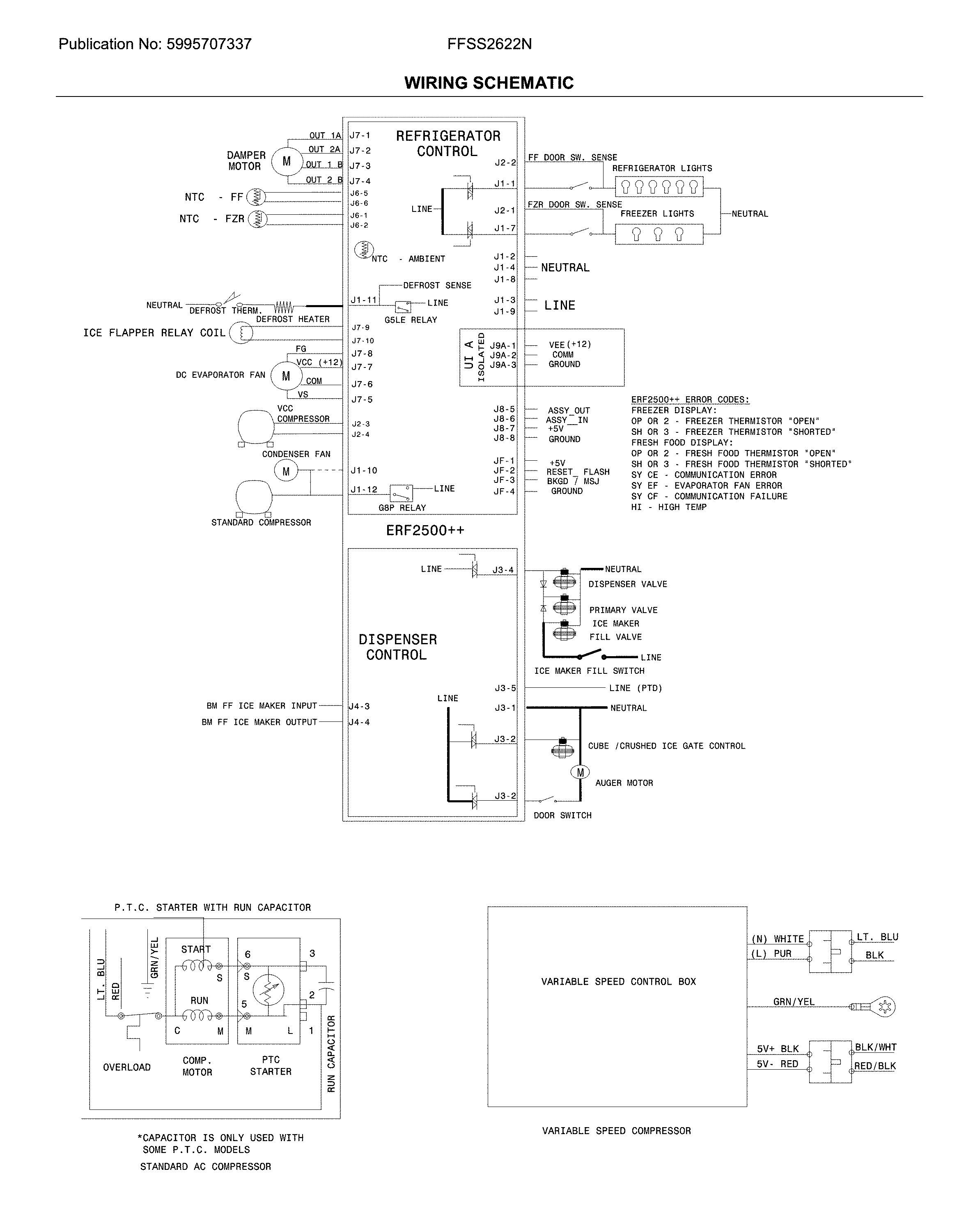 Frigidaire FFSS2622NW3 wiring schematic diagram
