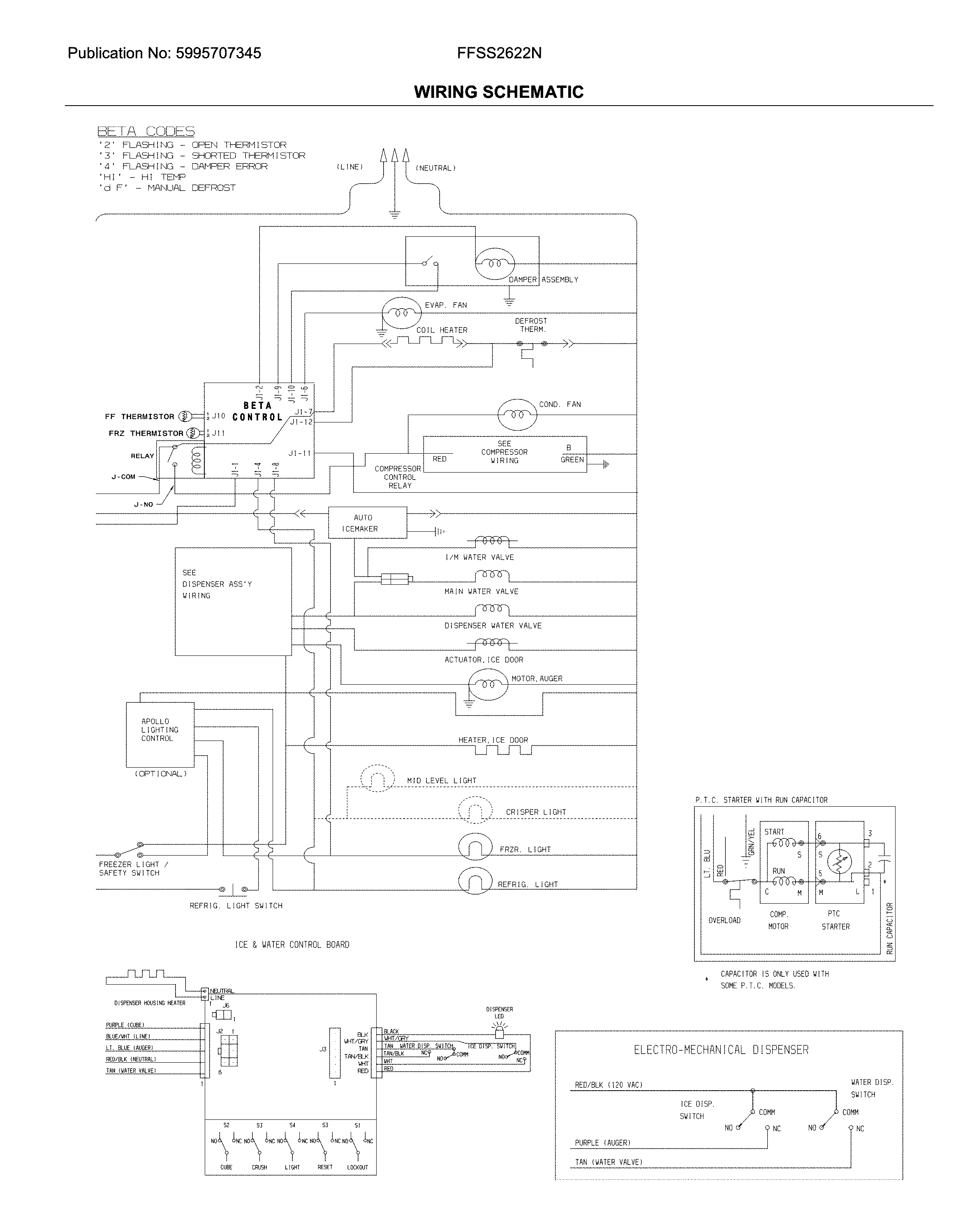 Frigidaire FFSS2622NW4 wiring schematic diagram