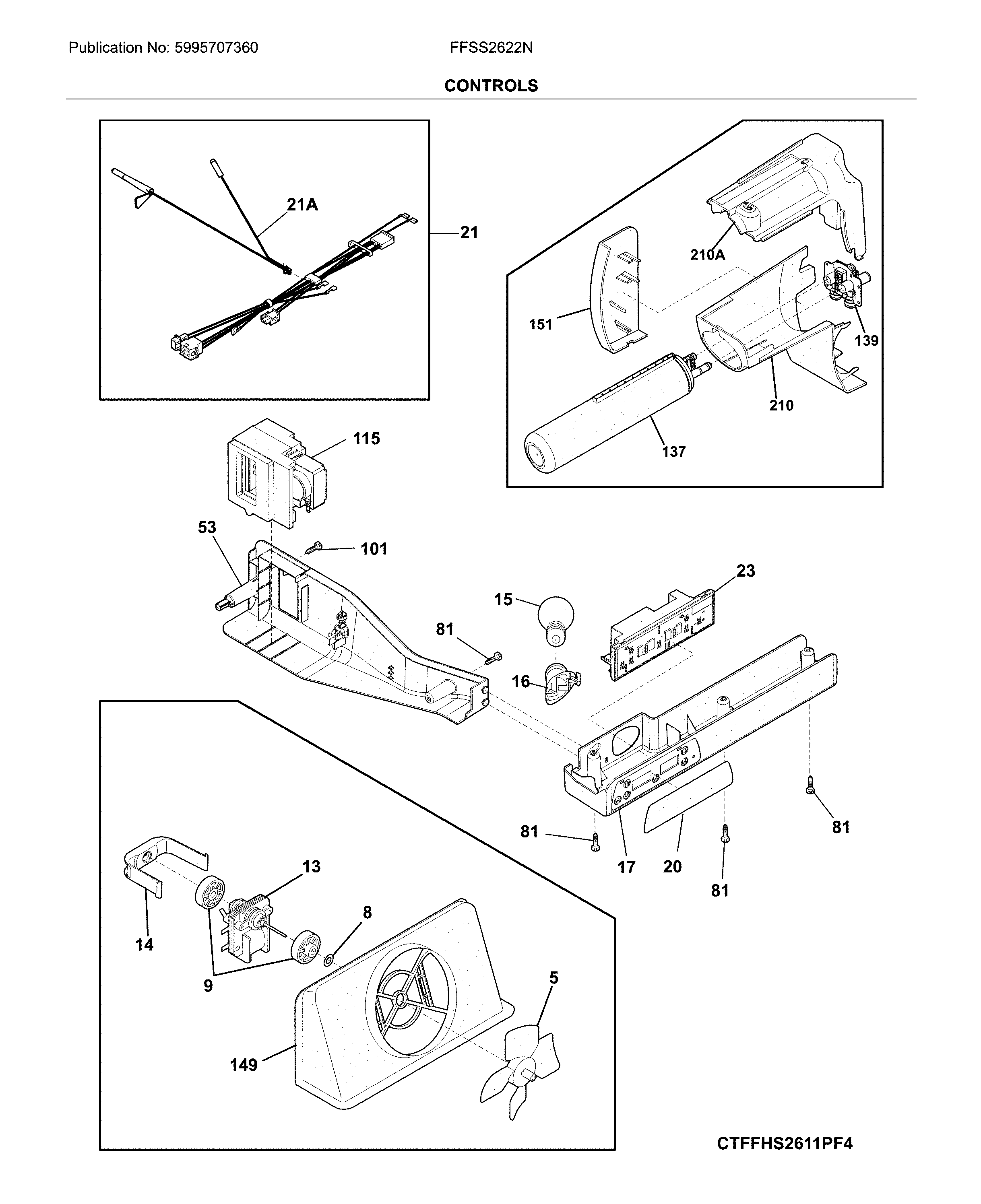 Frigidaire FFSS2622NS5 controls diagram