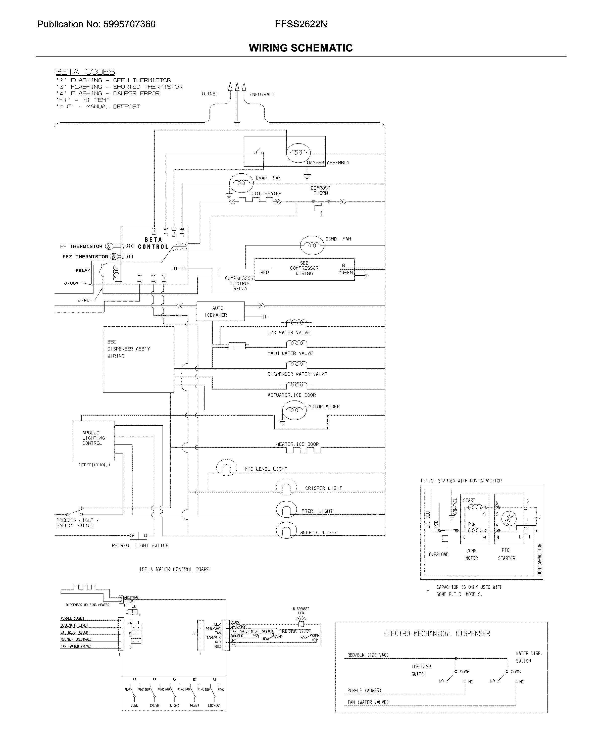 Frigidaire FFSS2622NS5 wiring schematic diagram