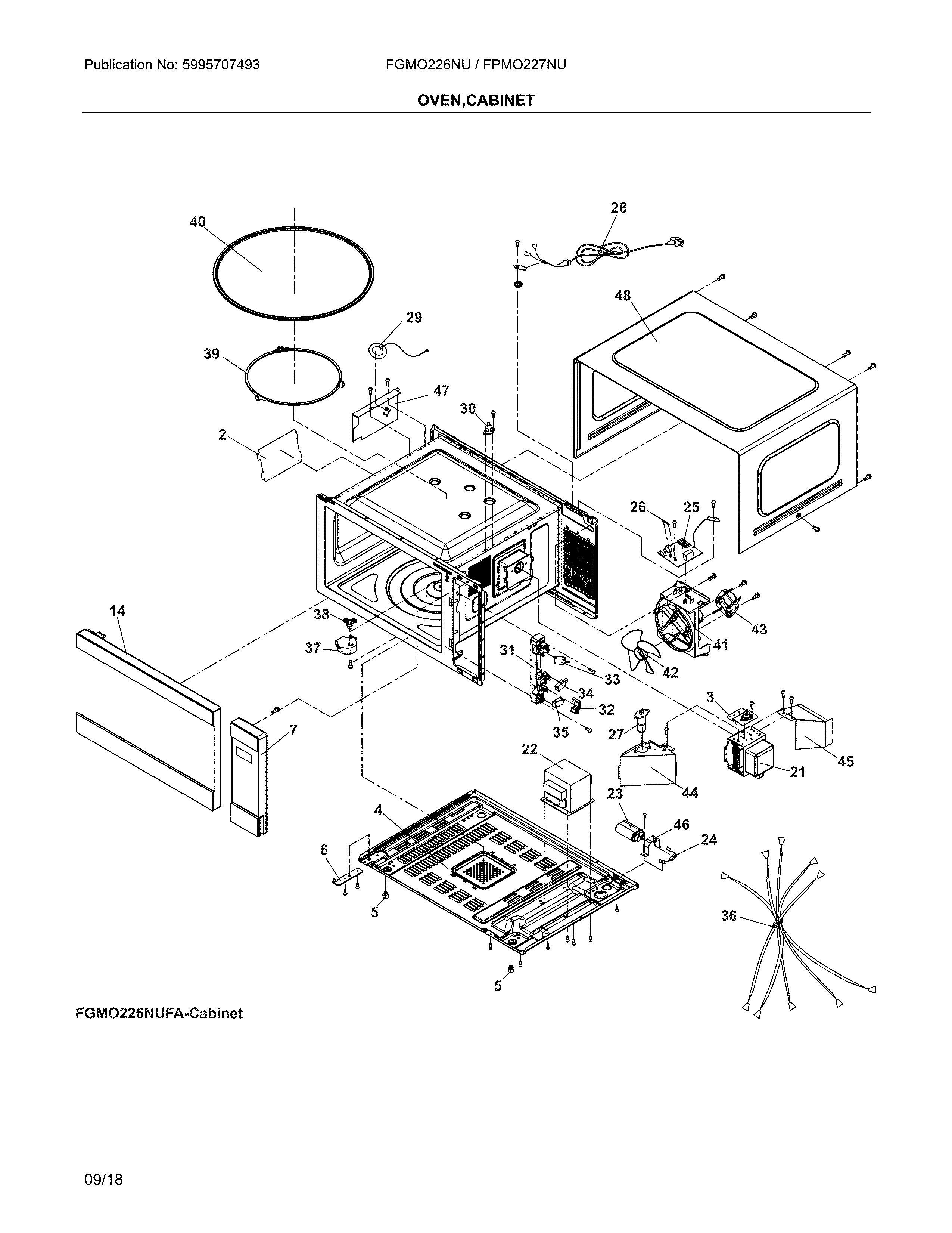 Frigidaire FGMO226NUDA oven,cabinet diagram