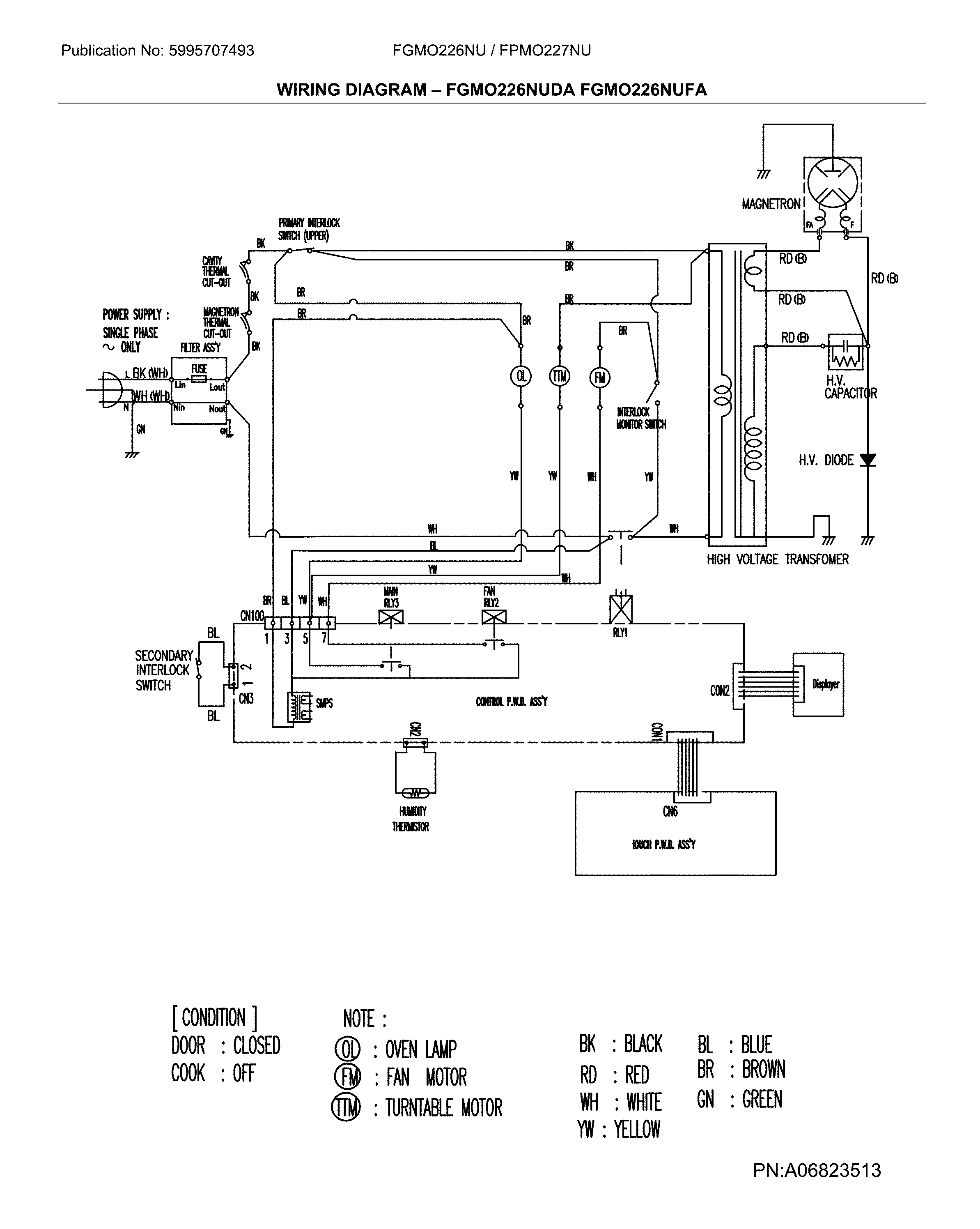 Frigidaire FGMO226NUDA wiring diagram diagram